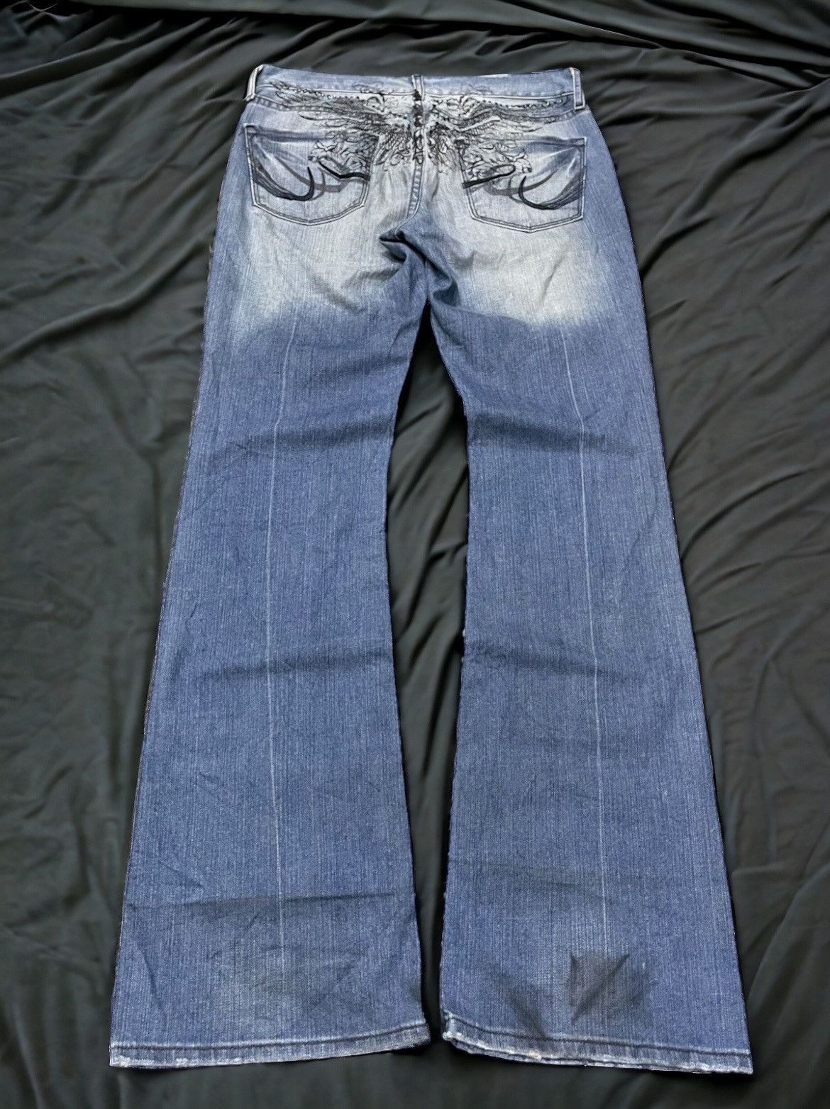 Express × Hysteric Glamour × Japanese Brand Express Jeans Tattoo Wings Tribal Flare Boot Cut Jeans Size US 30 / EU 46 - 1 Thumbnail