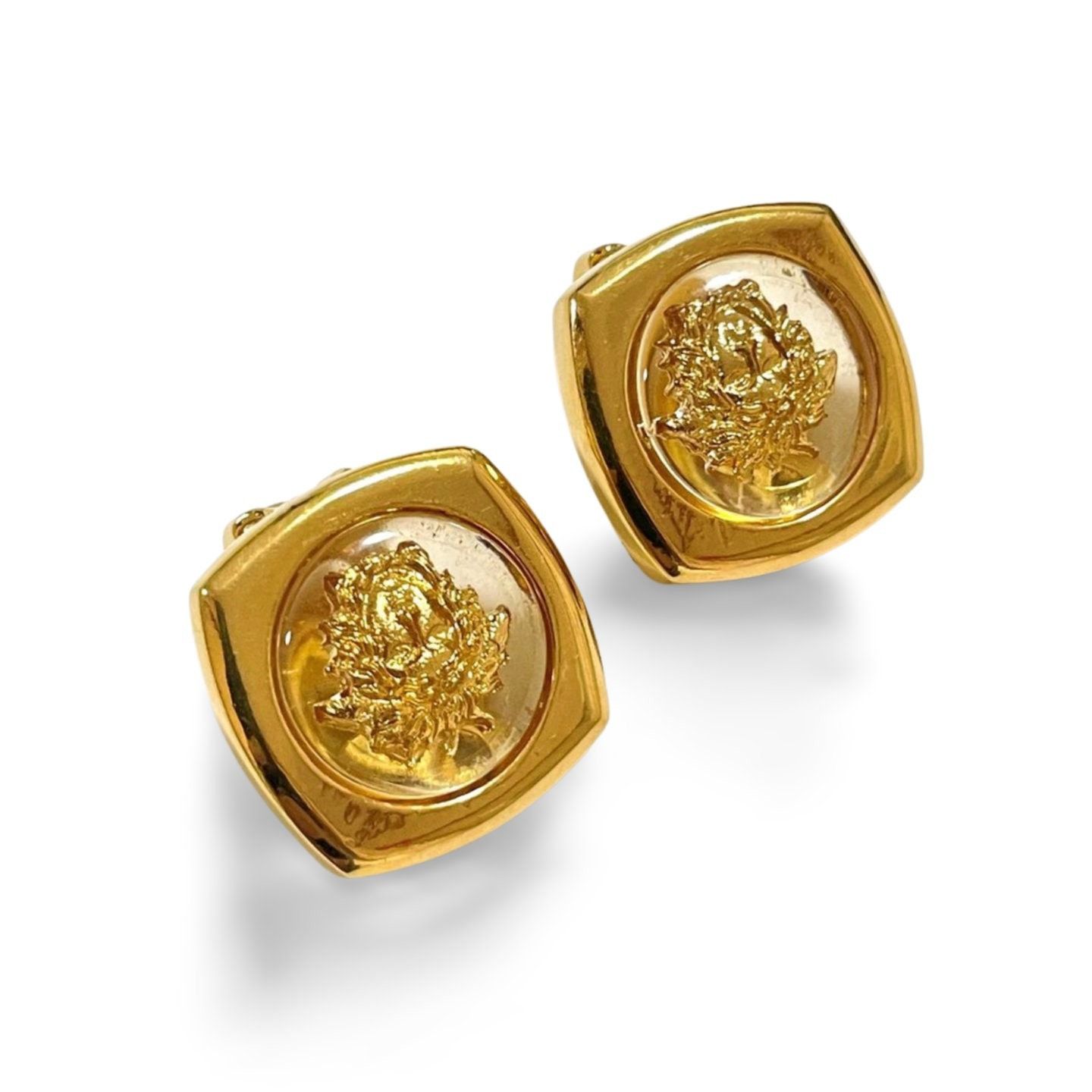 Versace Vintage Gianni Versace clear and gold tone medusa face motif Size ONE SIZE - 2 Thumbnail
