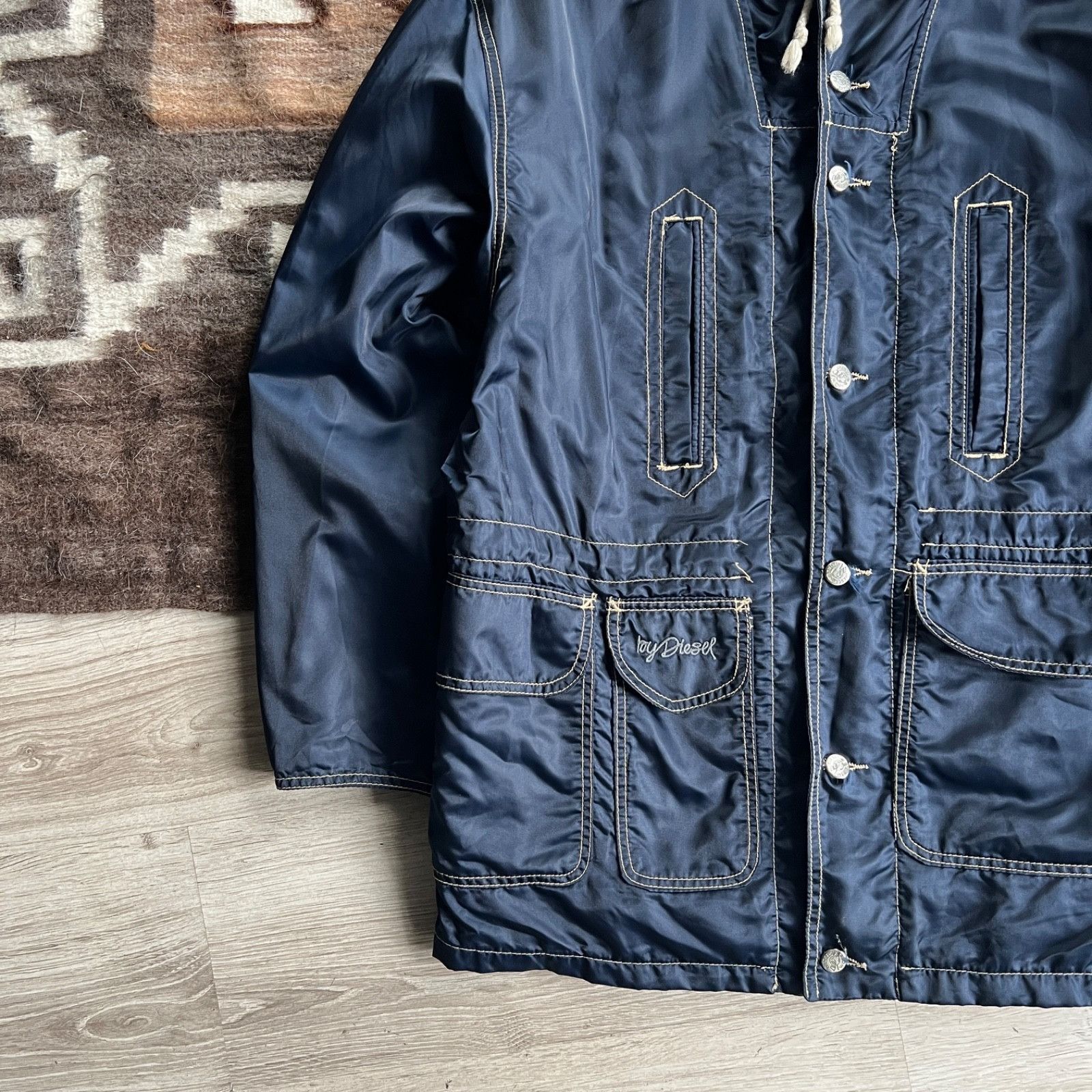 Diesel Diesel Vintage Waikiki Wonder Wear Navy Hooded Jacket Made i Size US L / EU 52-54 / 3 - 5 Thumbnail