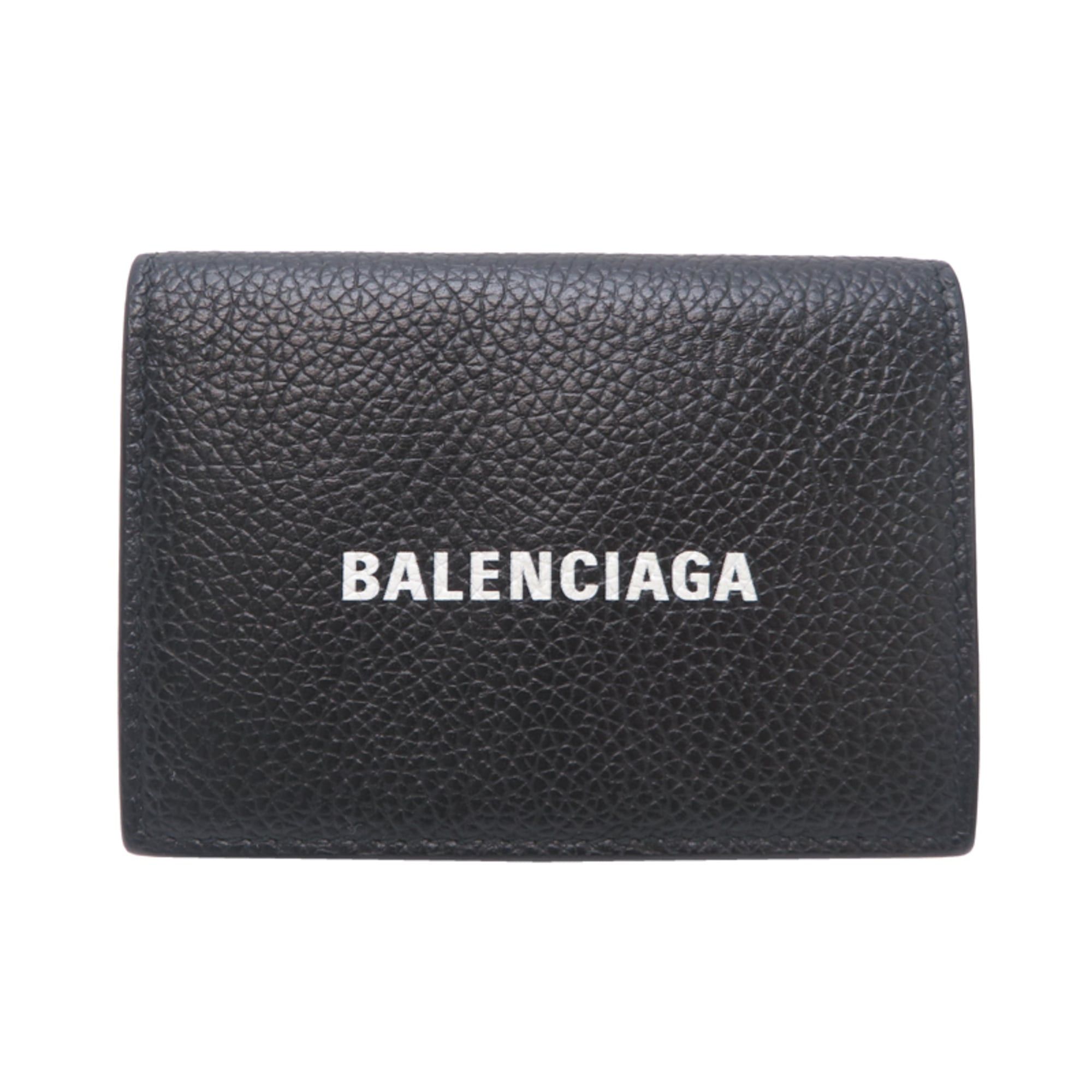 Balenciaga Balenciaga Cash Mini Wallet, Women's and Men's Tri-fold Wallet 594312, Calfskin, Black Size ONE SIZE - 1 Thumbnail