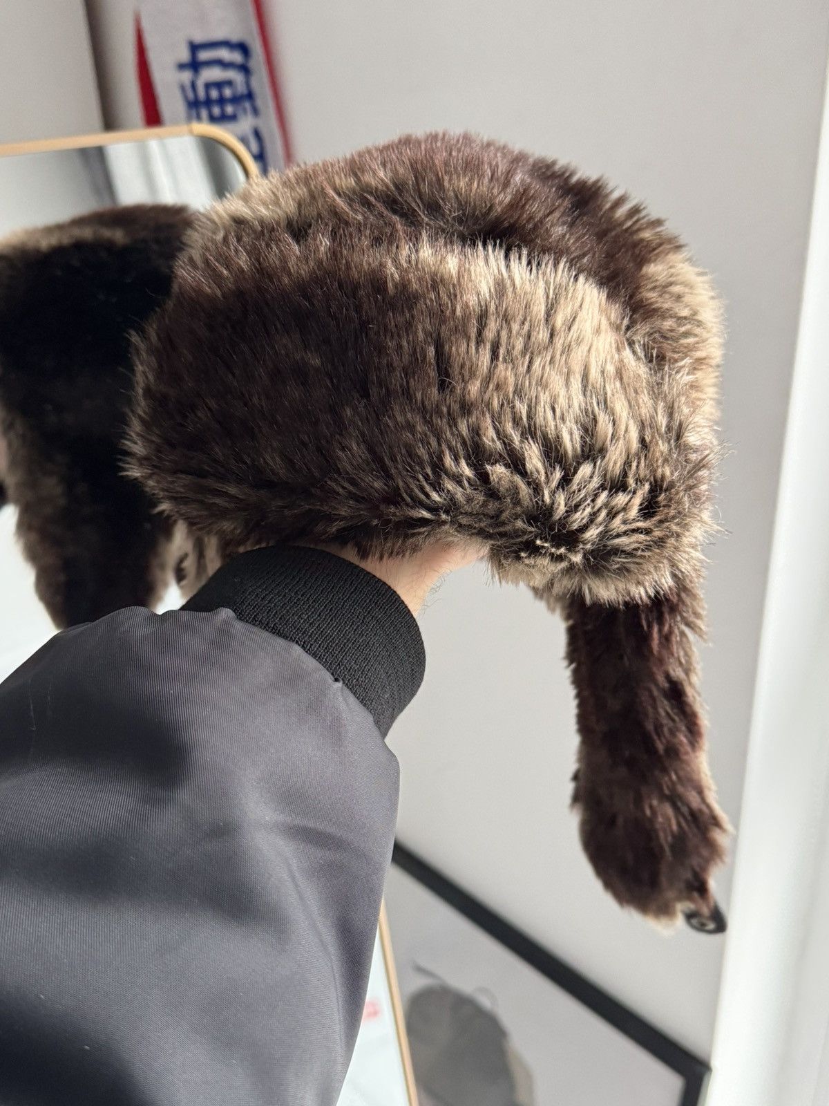 If Six Was Nine Vintage 80-90s Trapper Real Rabbit Fur Hat Ushanka Winter Size ONE SIZE - 4 Thumbnail
