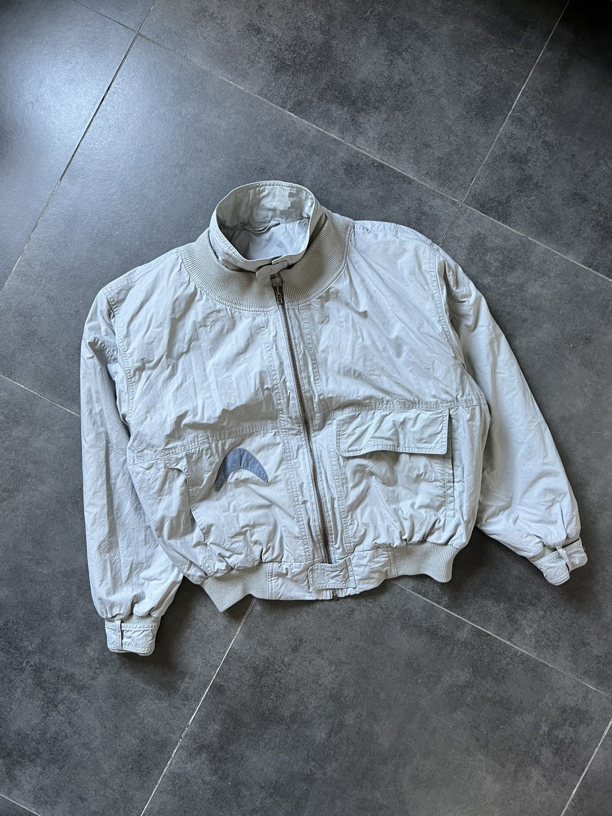 image of Avant Garde x Hugo Boss Issey Miyaki Style Vintage Hugo Boss Paris Bomber in Grey (Size Medium)