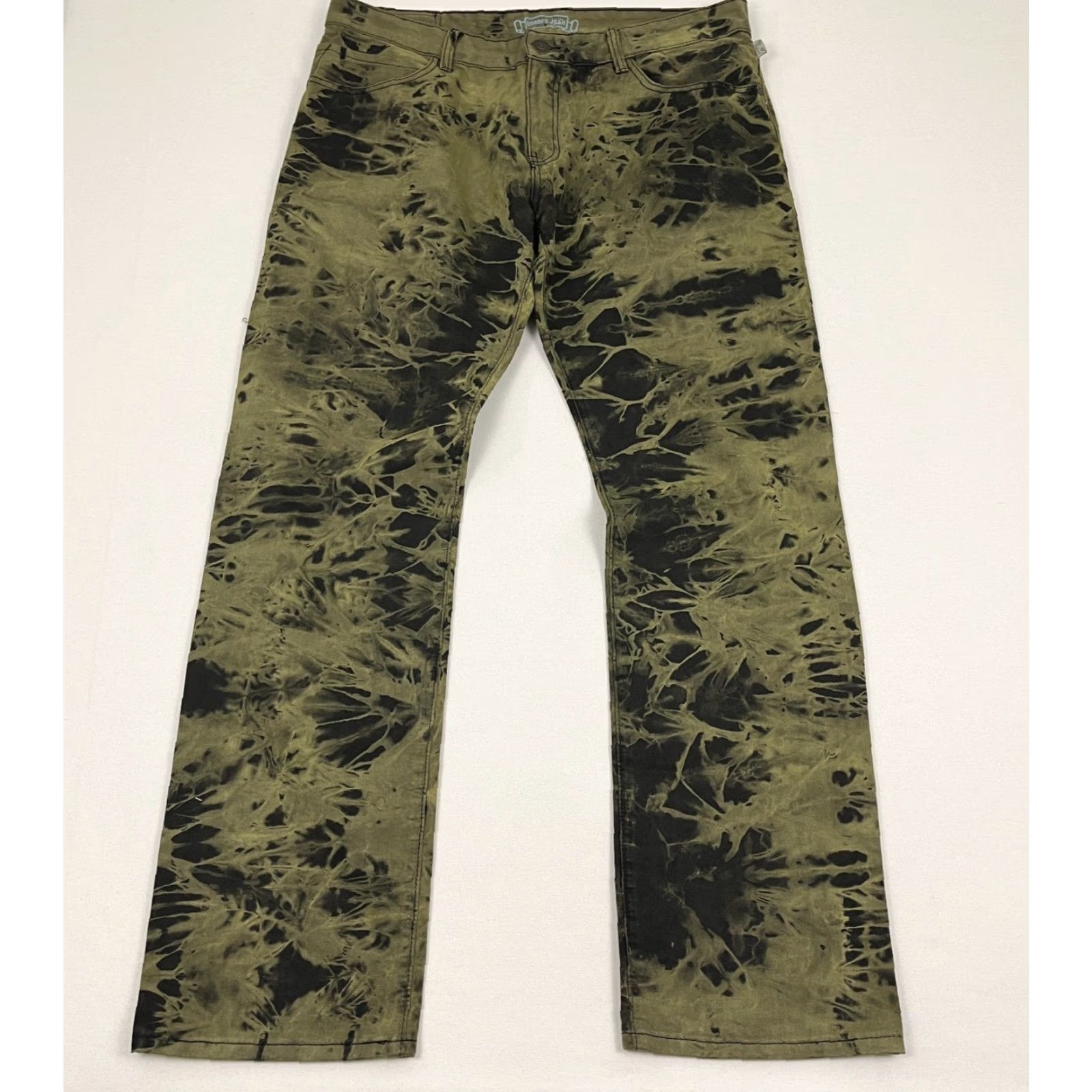Vintage VINTAGE Robins Jeans Motard Moto Men 38x34 Green Black Dyed Wings Grunge Hip Hop Y2K VTG Jeans Mens Regular 38 Green 5-Pocket Design Denim Cotton Size US 38 / EU 54 - 4 Thumbnail
