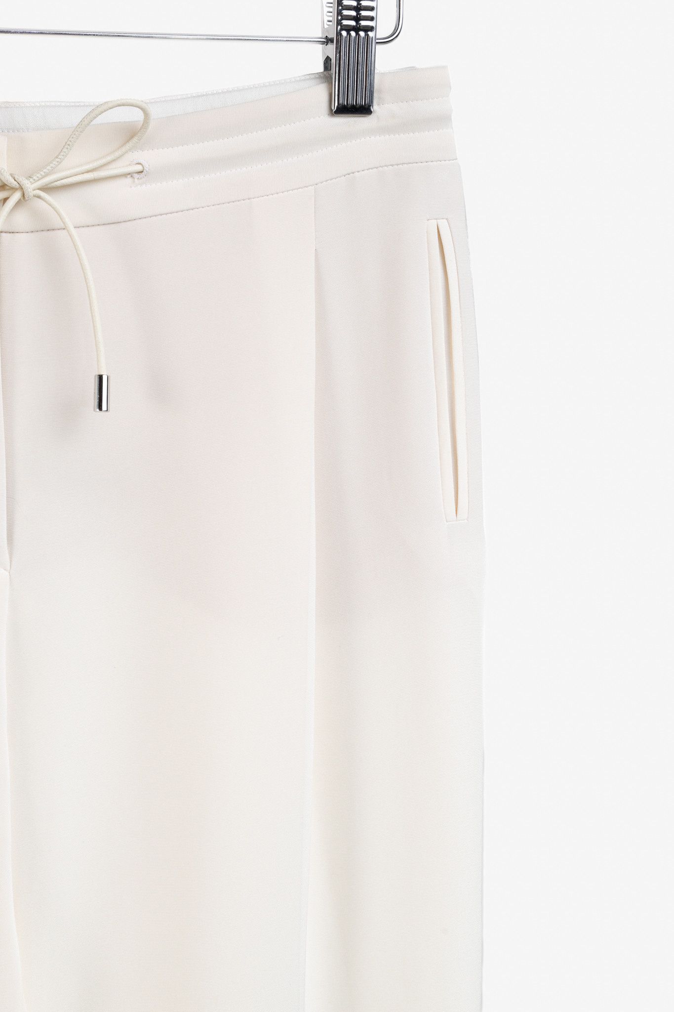 Loro Piana Loro Piana Cream Silk Crepe Drawstring Trousers Size 28" / US 6 / IT 42 - 5 Thumbnail
