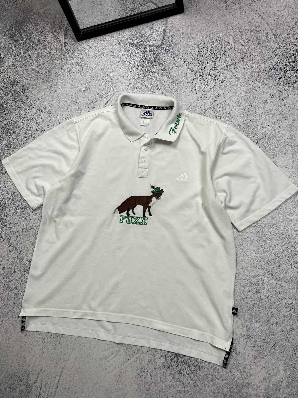 Adidas × Vintage Vintage Adidas Polo Shirt Fox Big Logo Animal Outdoor Rare Size US XL / EU 56 / 4 - 5 Thumbnail