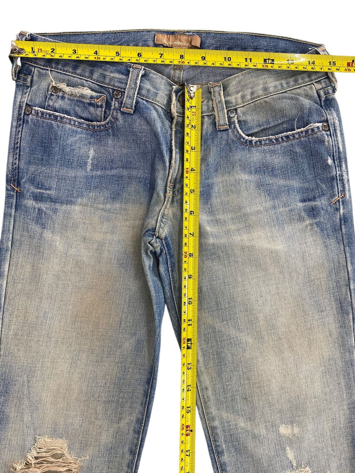 Abercrombie & Fitch Abercrombie & Fitch Mud Wash Style Flare Leg Jeans Size US 30 / EU 46 - 6 Thumbnail