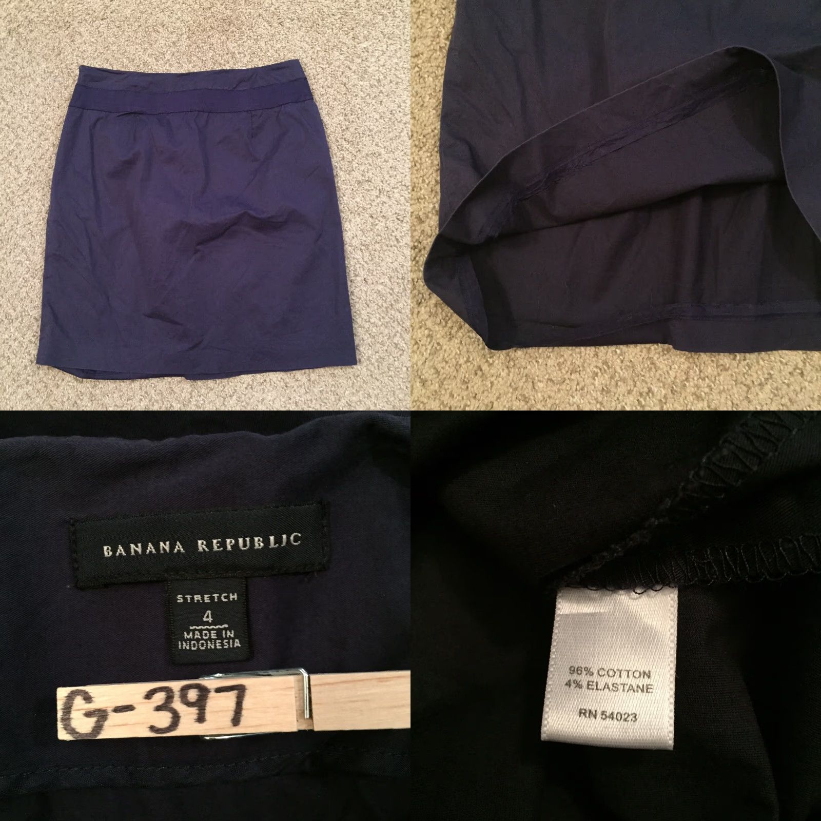 Banana Republic Banana Republic Skirt Knee Length Blue 4 Pockets Cotton Blend Regular Women's Everyday Casual Pencil Style- Straight Women's Size 4 Blue Vintage: No Size 27" / US 4 / IT 40 - 8 Thumbnail