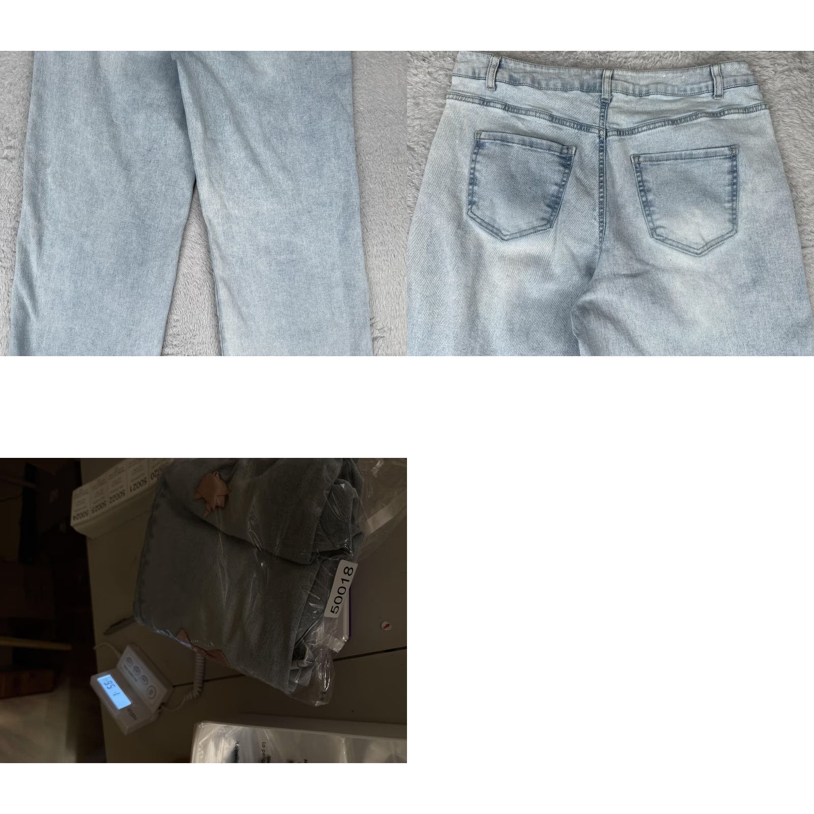 Vintage Refuge Denim Jeans Womens 9 Light Wash High Rise Wide-Leg Bow Embellished 90s Satin Ribbon Pockets Size 30" / US 8 / IT 44 - 10 Thumbnail