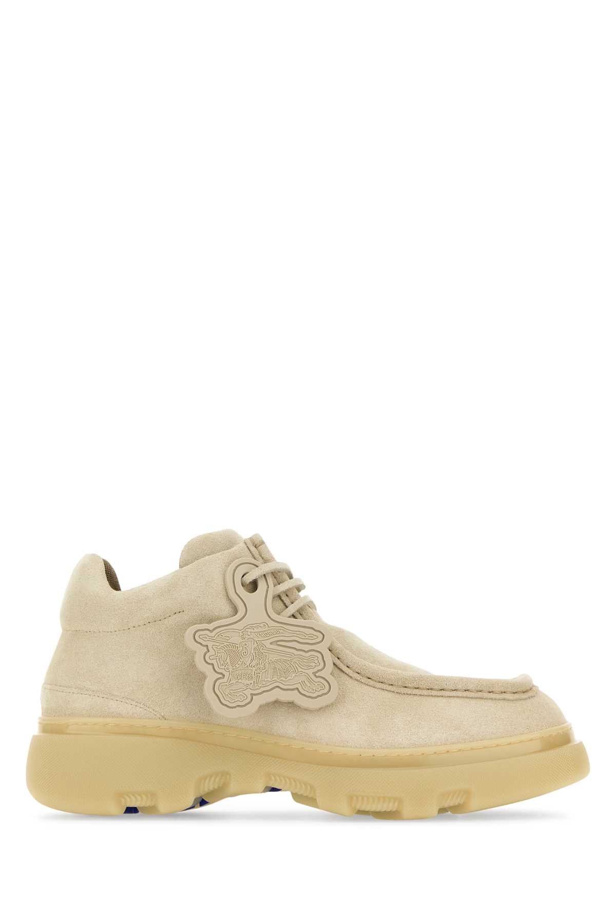 image of Burberry Sand Suede Creeper Lace-Up Shoes in Beige O Tan, Men's (Size 11)