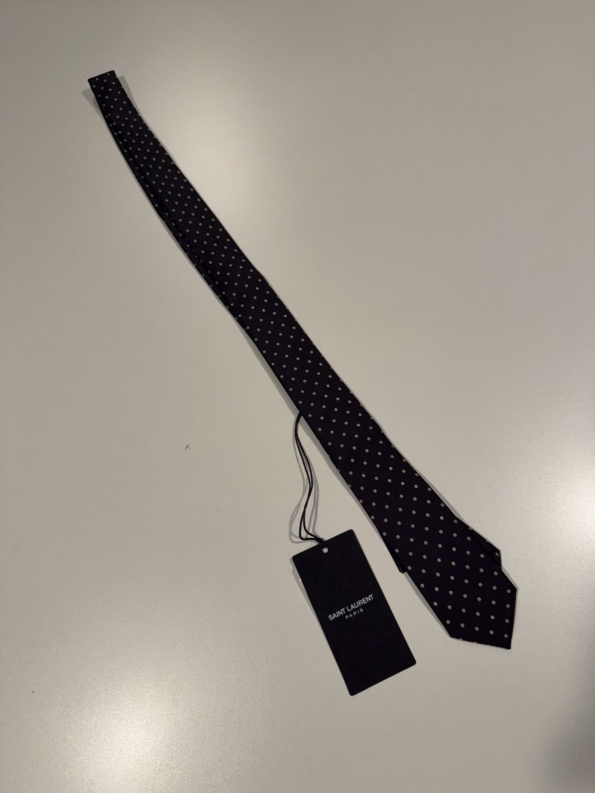Saint Laurent Paris Saint Laurent Hedi Slimane leather tie | Grailed