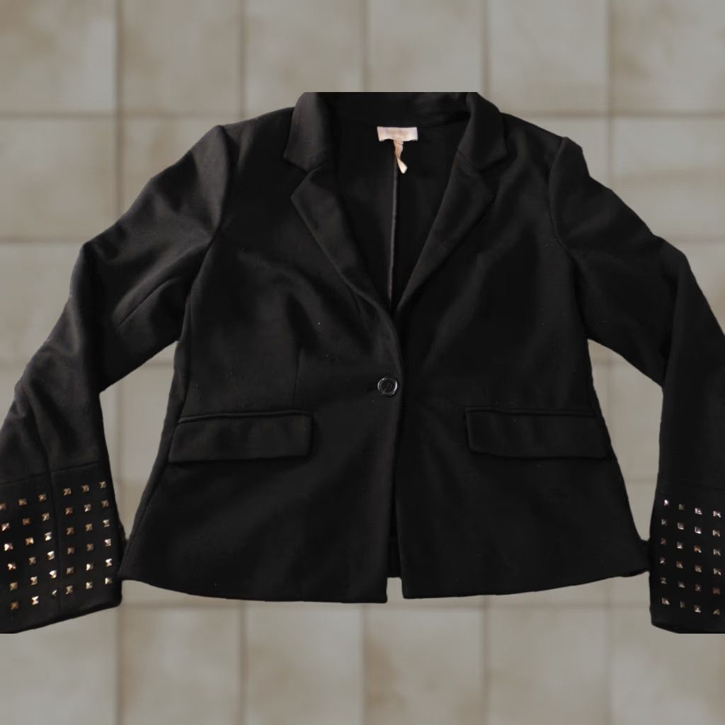 Laundry by Shelli Segal Laundry by Shelli Segal Womens Jacket 14 Black One Button Blazer Size XL / US 12-14 / IT 48-50 - 1 Thumbnail