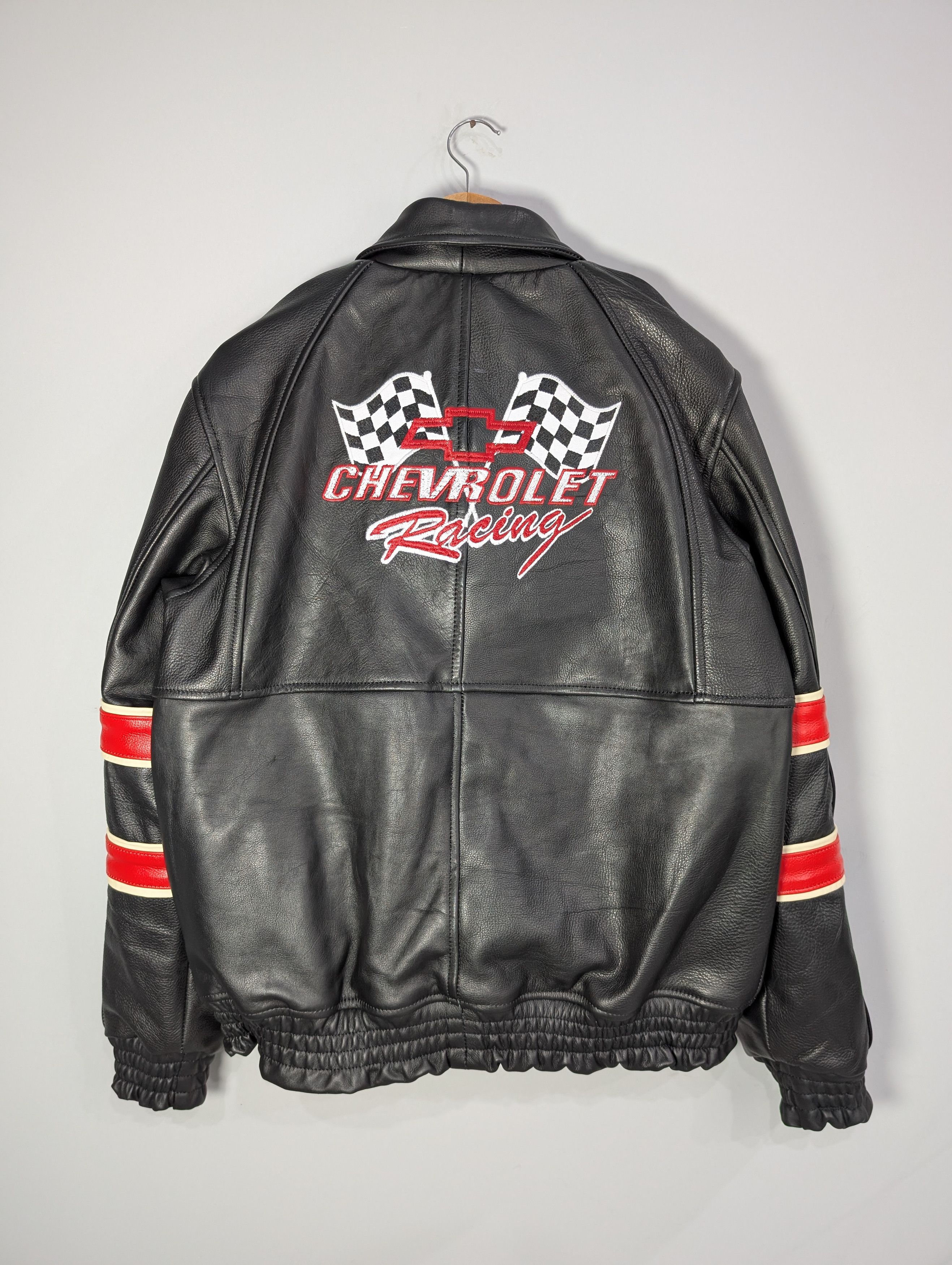 Vintage 🔥Chevrolet🔥 Vintage Racing Leather Jacket Rare 90s Size M / US 6-8 / IT 42-44 - 5 Thumbnail