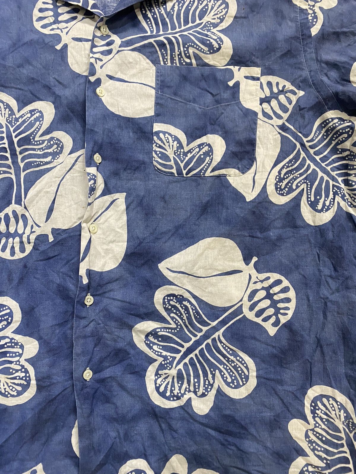 Polo Ralph Lauren × Ralph Lauren 1990's Linen Mix Fabric Floral Hawaiian Shirt Size US XL / EU 56 / 4 - 5 Thumbnail