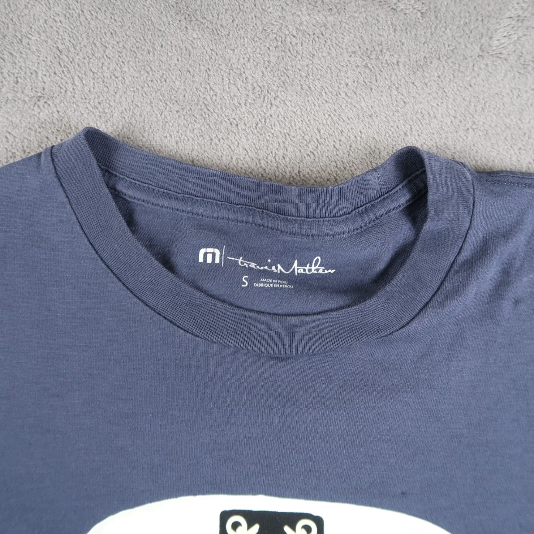 TravisMathew Travis Mathew T Shirt Mens S Crew Neck Short Sleeve Graphic Print Blue Cotton Man Shirt Mens S Blue Graphic Print Size US S / EU 44-46 / 1 - 5 Thumbnail