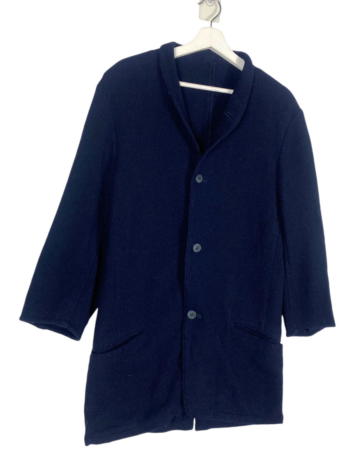 Y's × Y's for Men × Yohji Yamamoto 💥80s Y’s BY YOHJI YAMAMOTO ICONIC NAVY BLUE COAT JACKET Size US M / EU 48-50 / 2 - 4 Thumbnail