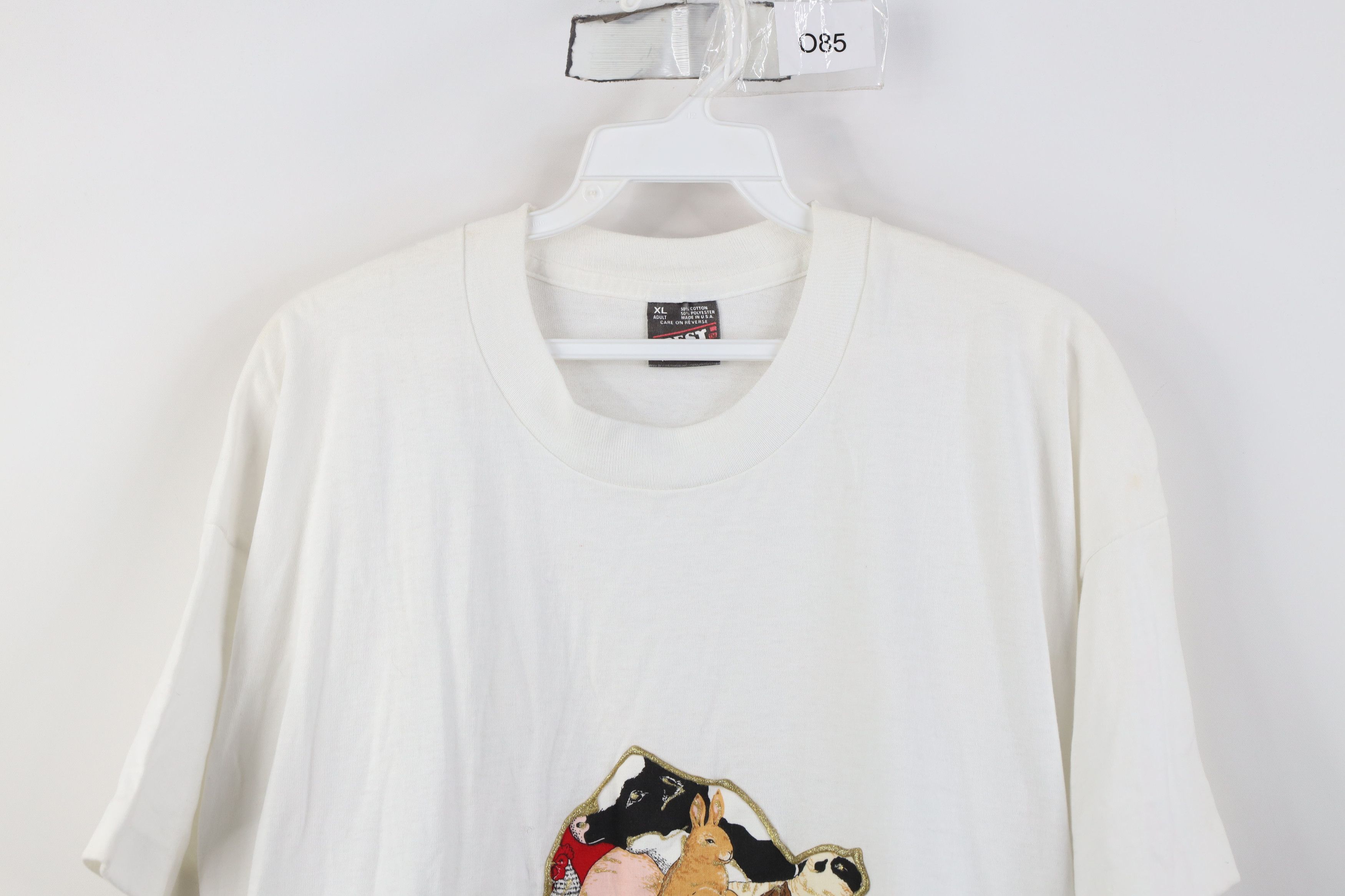 Vintage Vintage 90s Streetwear Glitter Farmhouse Animals T-Shirt Size XL / US 12-14 / IT 48-50 - 2 Thumbnail