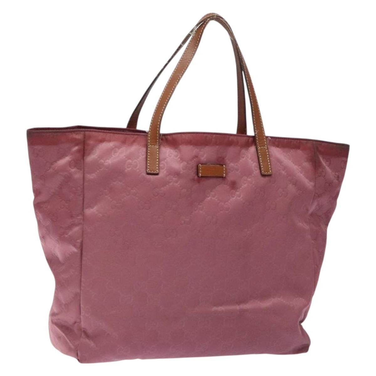 Gucci GUCCI GG Canvas Tote Bag Nylon Pink Silver Size ONE SIZE - 1 Thumbnail