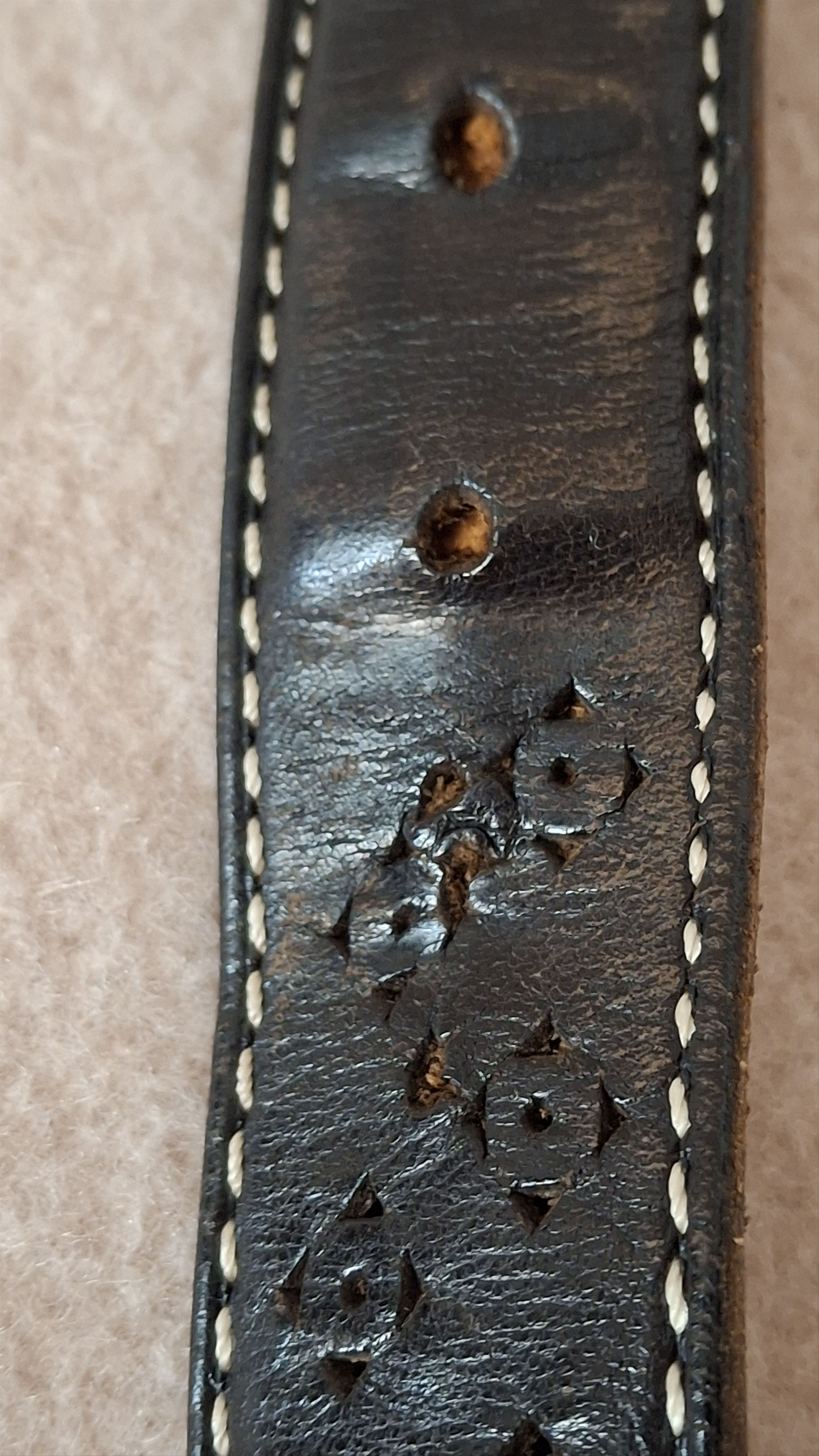 Felisi Embossed Black Leather Belt – Felisi Made in Italy Size 38 - 12 Thumbnail