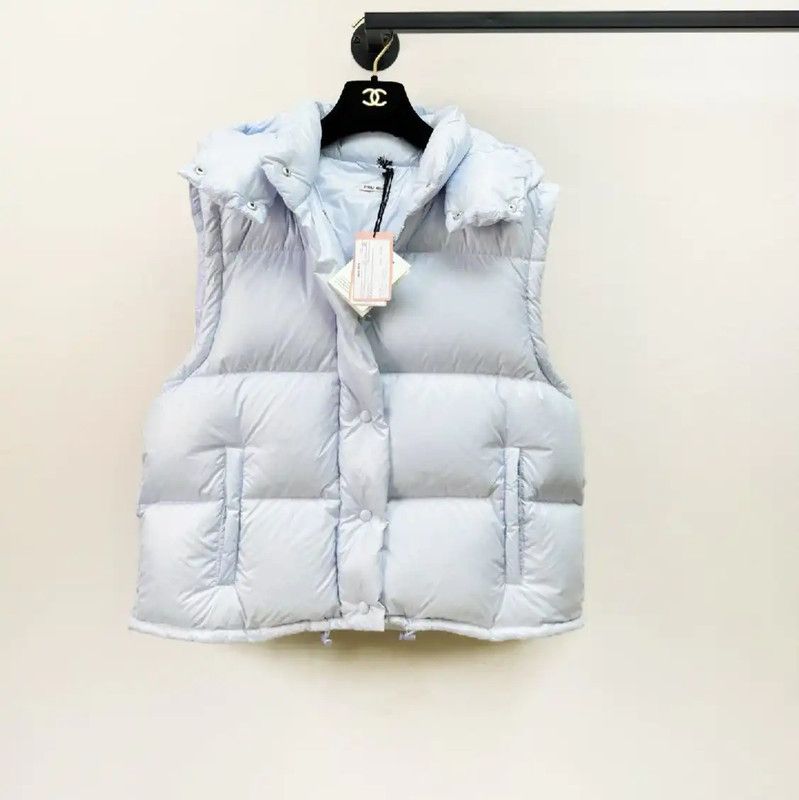 Miu Miu Miu Miu Light Blue Women's Puffer Vest 0089 Size XL / US 12-14 / IT 48-50 - 1 Thumbnail