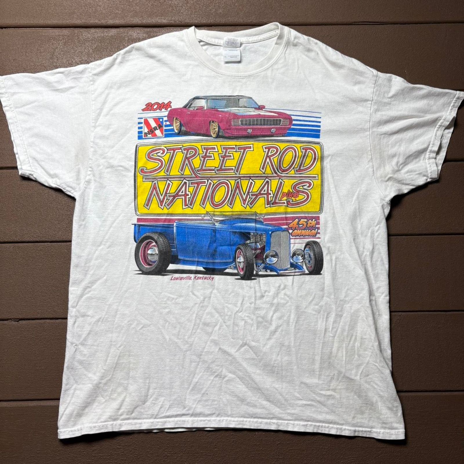 Gildan White 2014 Street Rod Nationals Shirt Size US XL / EU 56 / 4 - 1 Thumbnail