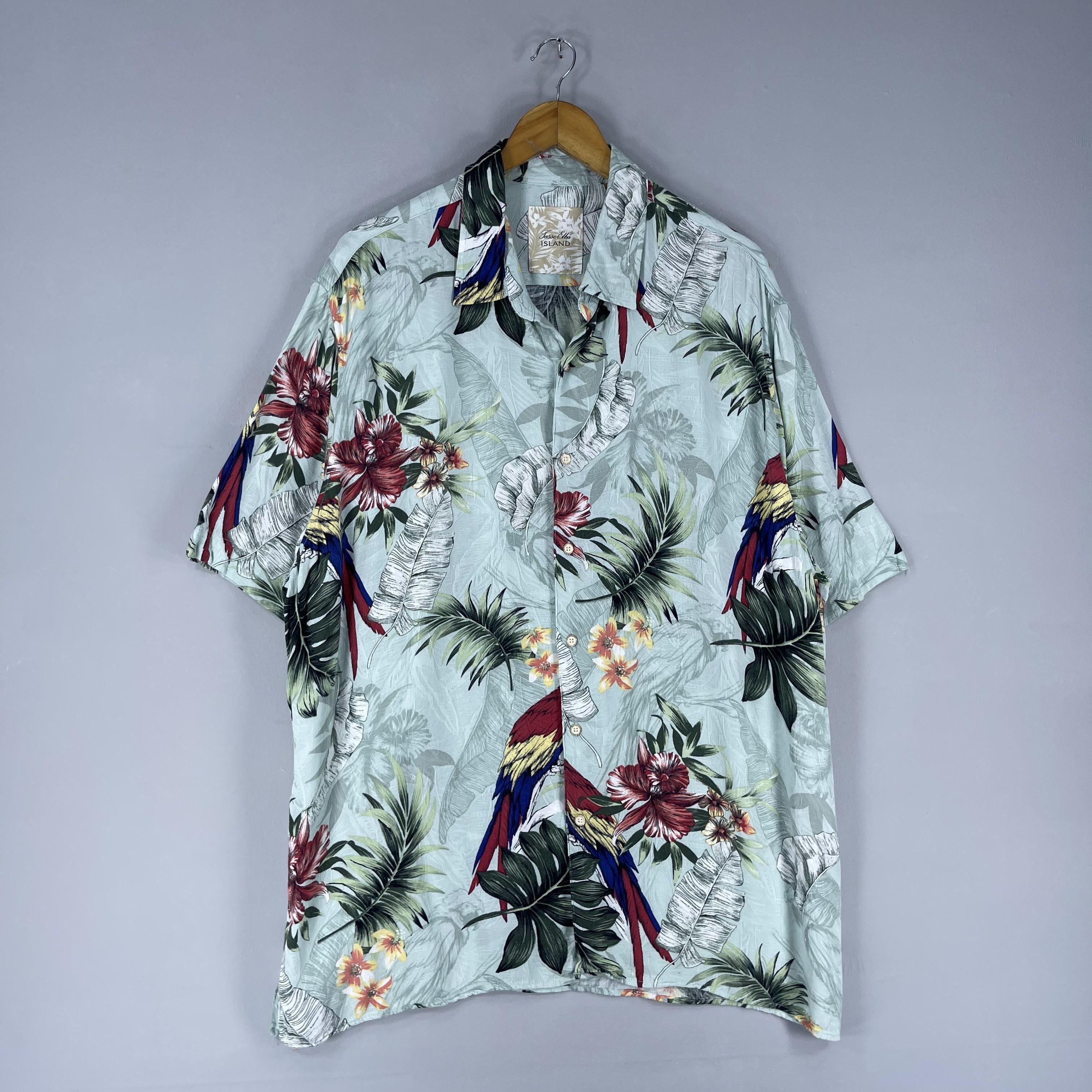 Vintage Vintage Hawaii Aloha Tropical Floral Parrot Motive Shirt Size US XXL / EU 58 / 5 - 4 Thumbnail