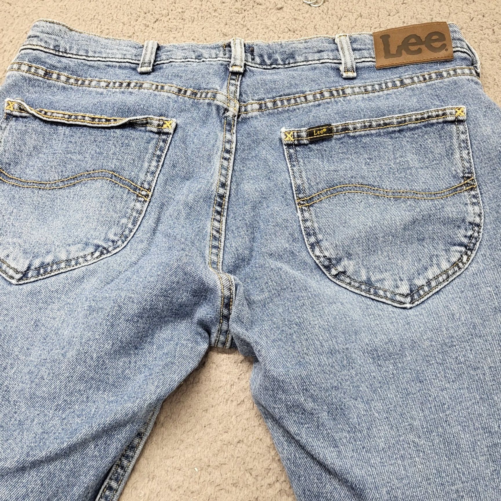Lee Lee Jeans Men Slim Fit 34x30 Blue Denim Modern Series Straight Leg Jeans 90s USA Logo Mens Size US 34 / EU 50 - 5 Thumbnail