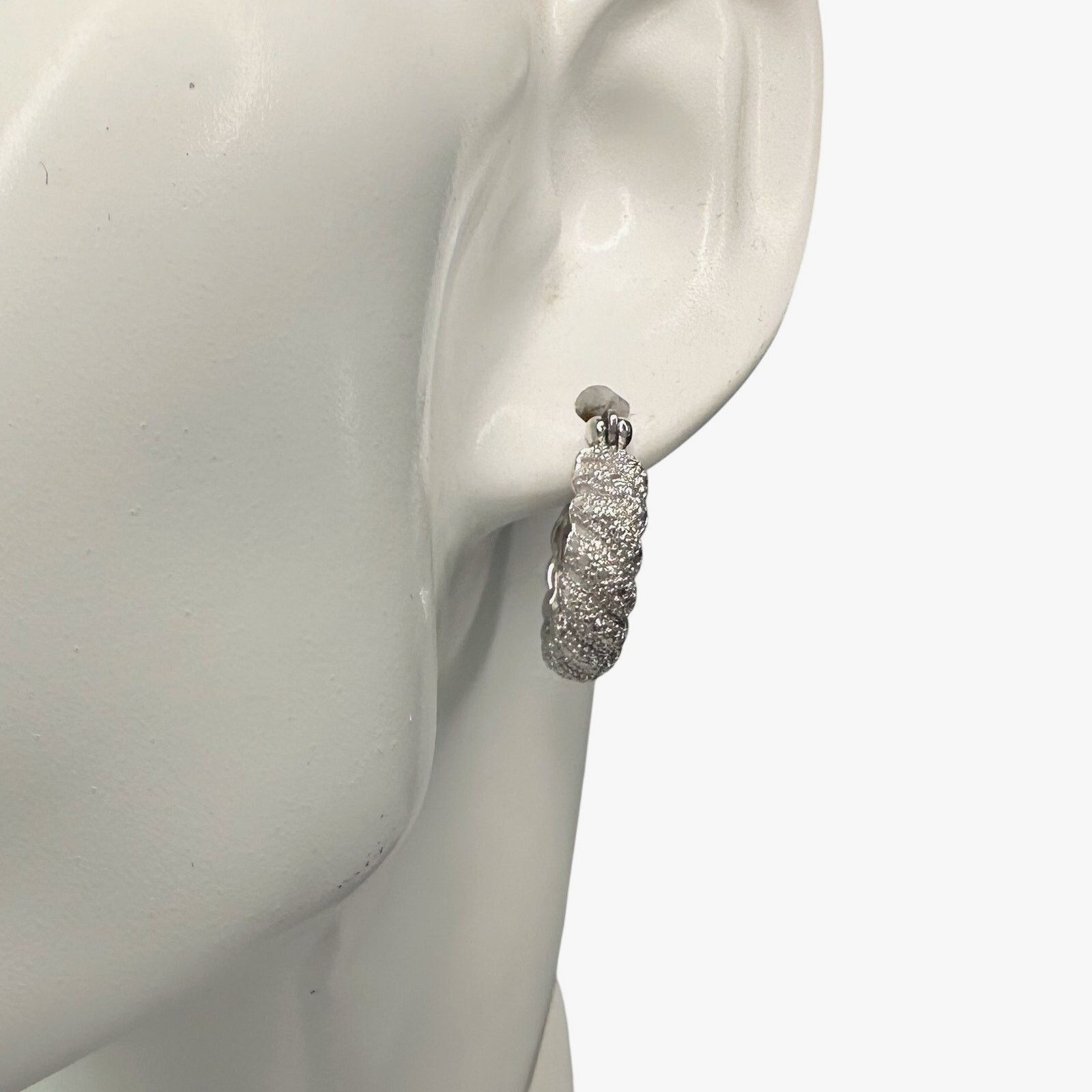 Other Holsted Jewelers Rhodium Plated Detailed Hoop Earrings Size ONE SIZE - 3 Thumbnail