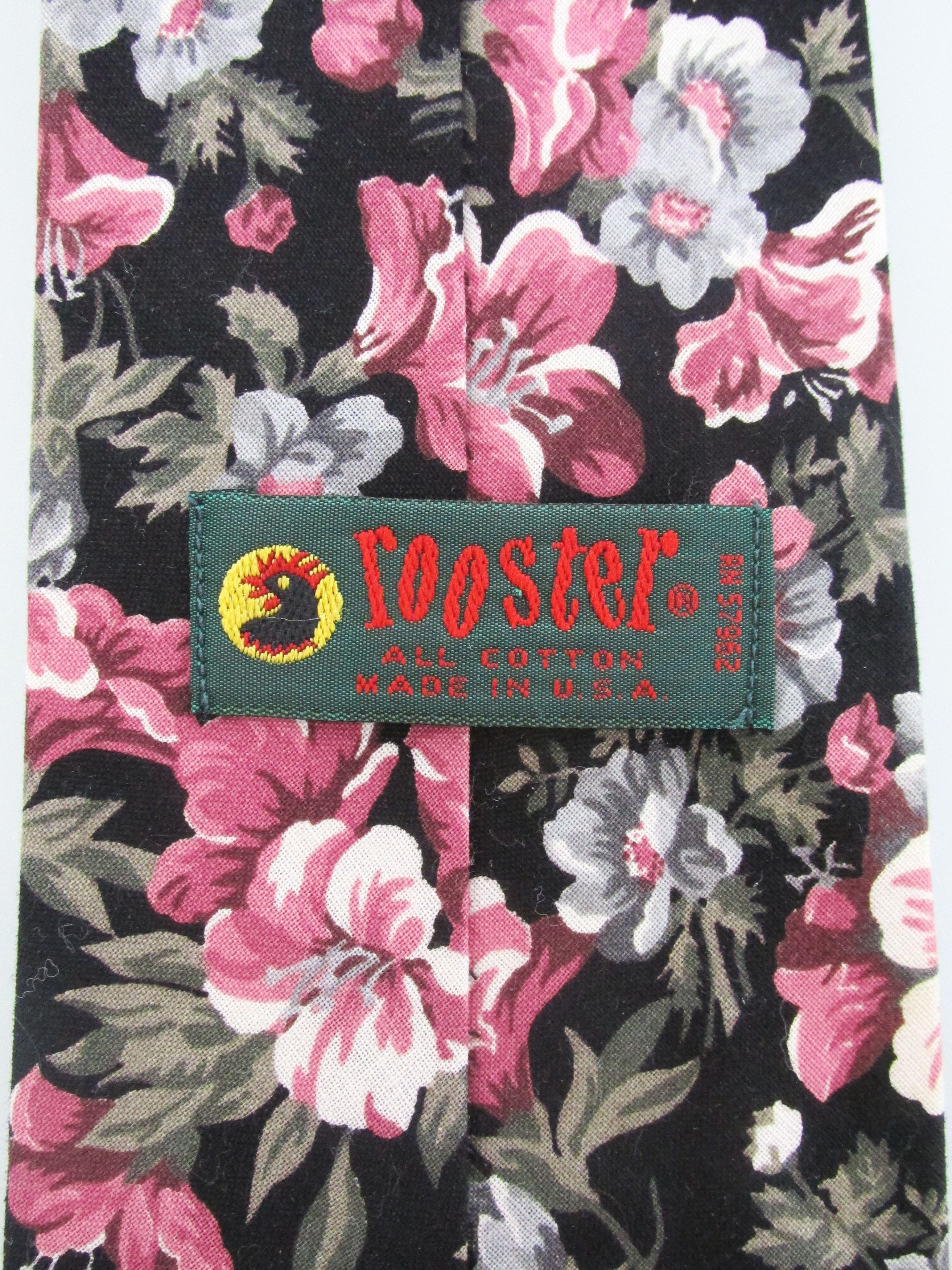 Vintage Rooster Vintage Men's Cotton Floral Ties Size ONE SIZE - 5 Thumbnail