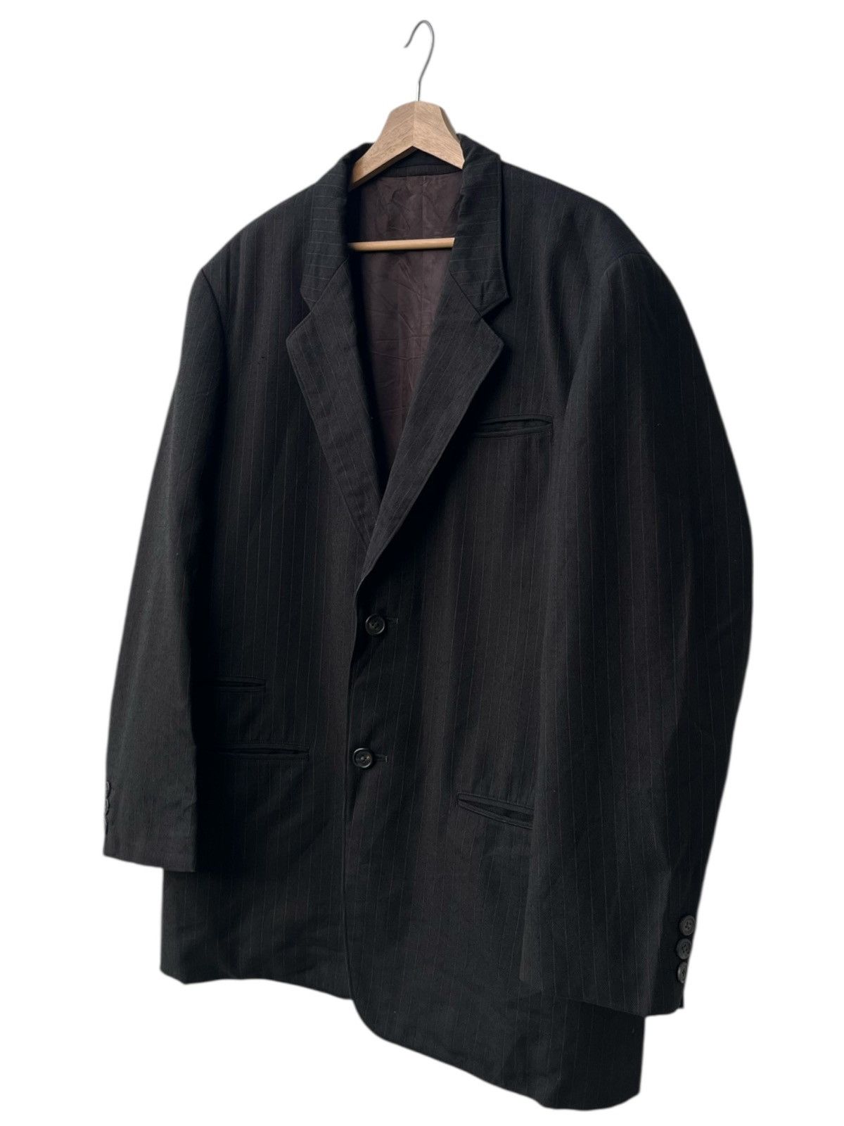 Yohji Yamamoto Y’s For Men Brown Striped Black Tailored Jacket Size US M / EU 48-50 / 2 - 5 Thumbnail