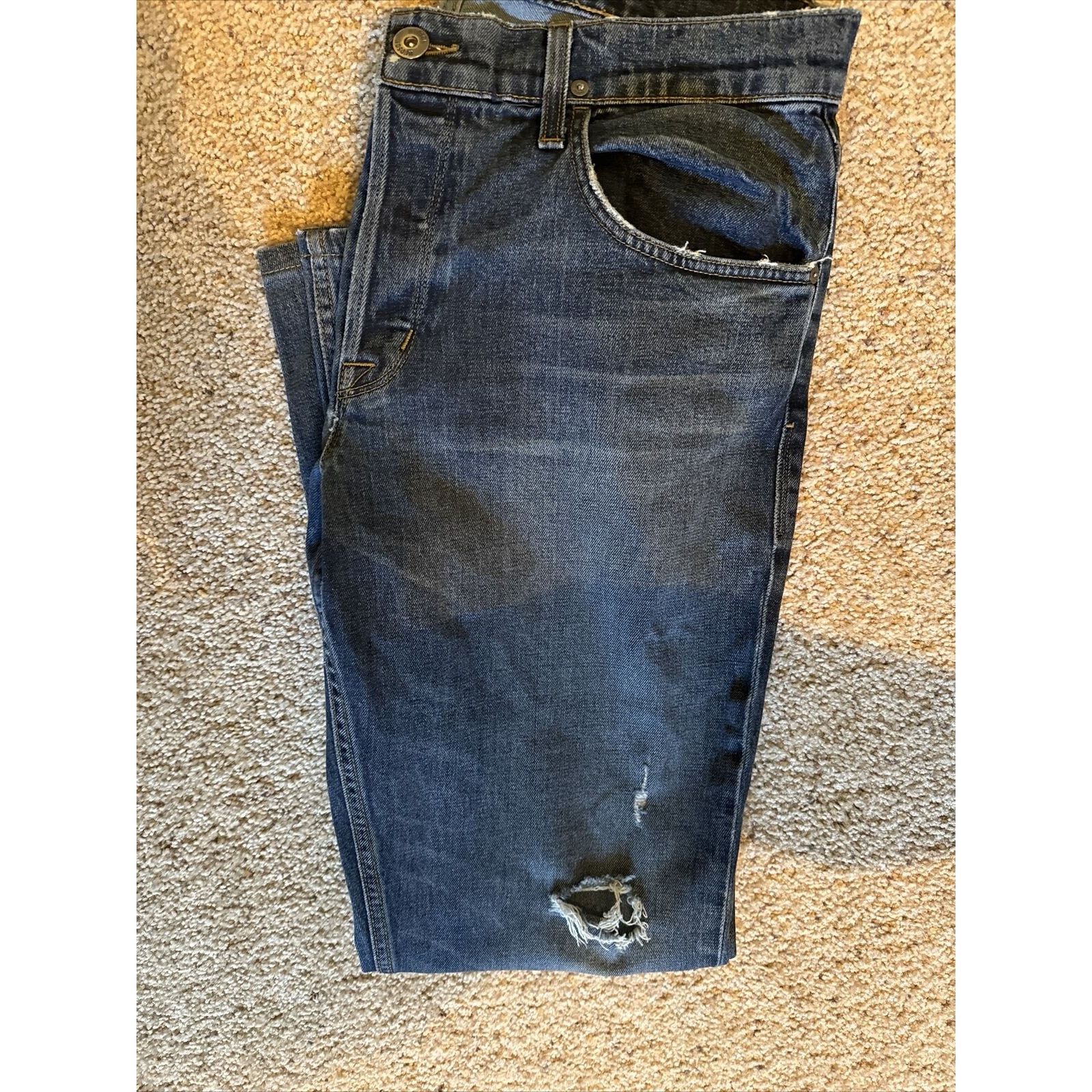 Hudson Hudson Blake Slim Straight Distressed Jeans, 36, Button Fly Size US 36 / EU 52 - 7 Thumbnail