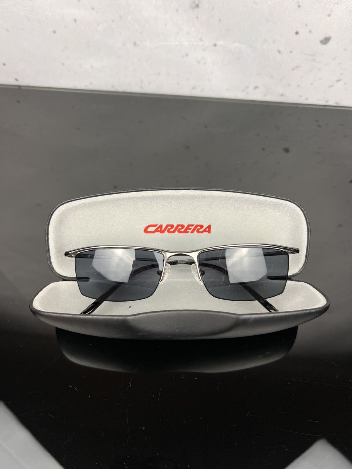 Carrera Carrera Gunmetal Semi-Rimless Rectangular Sunglasses Mens Size ONE SIZE - 1 Thumbnail
