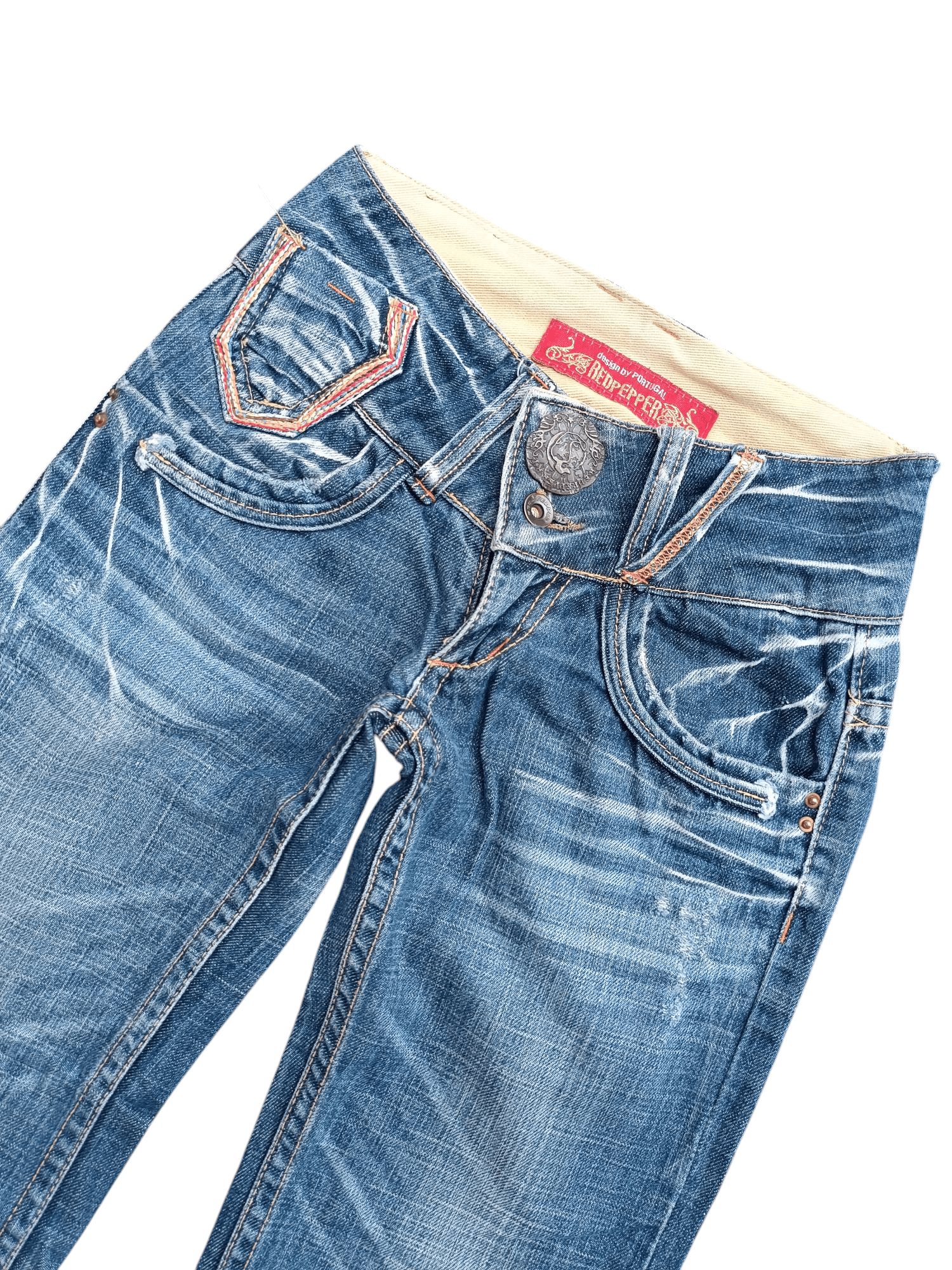If Six Was Nine × Japanese Brand × Le Grande Bleu (L.G.B.) RedPepper RedLabel Flare Distressed Whiskers Faded DenimE243 Size US 26 / EU 42 - 11 Thumbnail