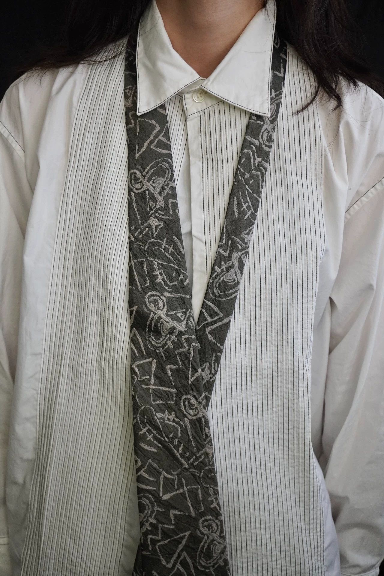 Issey Miyake Issey Miyake 1980s Silk Geometric Pattern Tie 9New Size ONE SIZE - 1 Thumbnail
