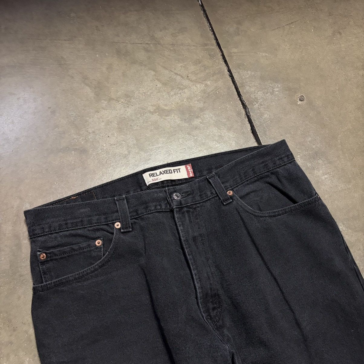 Levi's Vintage Levis 550 Black Denim Jeans Faded Baggy Grunge Punk Size US 36 / EU 52 - 5 Thumbnail