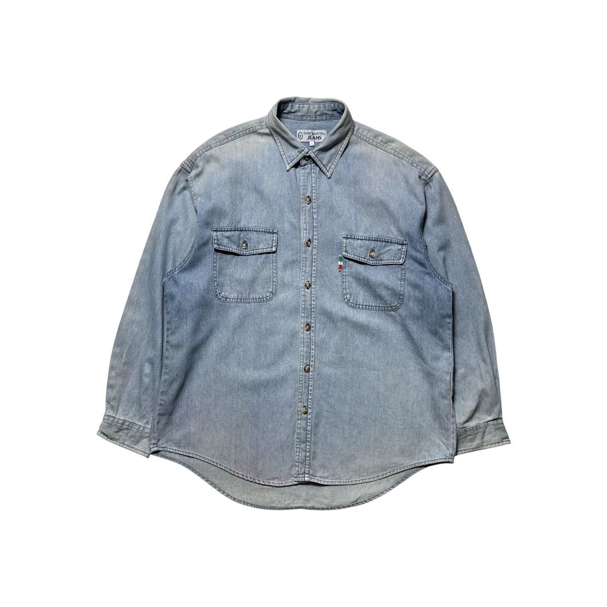 Gianni Valentino Vintage Gianni Valentino Big Logo Button Up Shirt Size US L / EU 52-54 / 3 - 1 Thumbnail