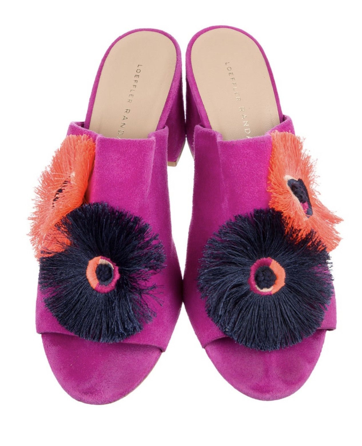 Loeffler Randall Beautiful vibrant suede embellishments slides Size US 8.5 / IT 38.5 - 4 Thumbnail