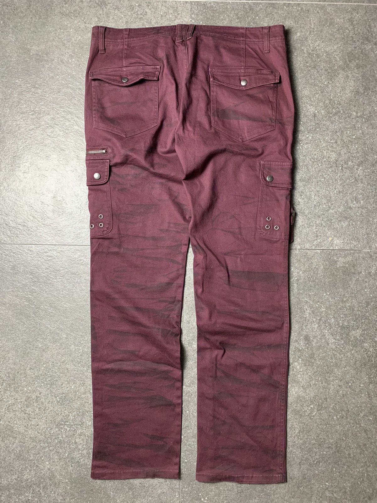 semanticdesign 2000s Semantic Design Red Wine Slashed Bondage Cargo Pants Size US 36 / EU 52 - 11 Thumbnail