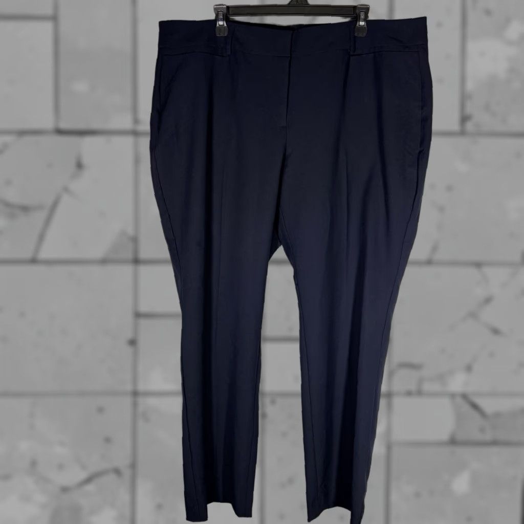 Vintage Lane Bryant Polyester Blend Dress Pants NWT The Perfect Drape Straight Mid Rise Womens 20 Denim Blue Casual Pants Size ONE SIZE - 1 Thumbnail