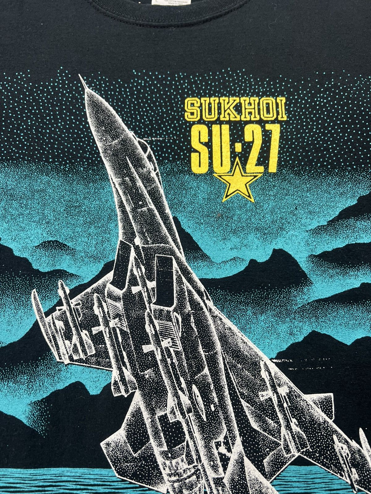 Gildan Vintage 1990 Blackbird Sukhoi SU-27 Fighter Jet Size US L / EU 52-54 / 3 - 5 Thumbnail