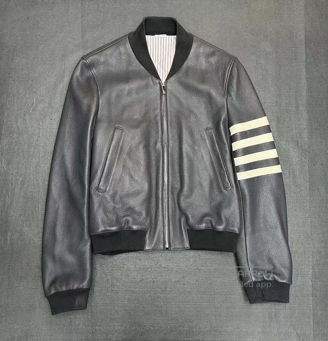 Thom Browne Thom Browne TB Leather Varsity Bomber Jacket. Size US M / EU 48-50 / 2 - 1 Thumbnail