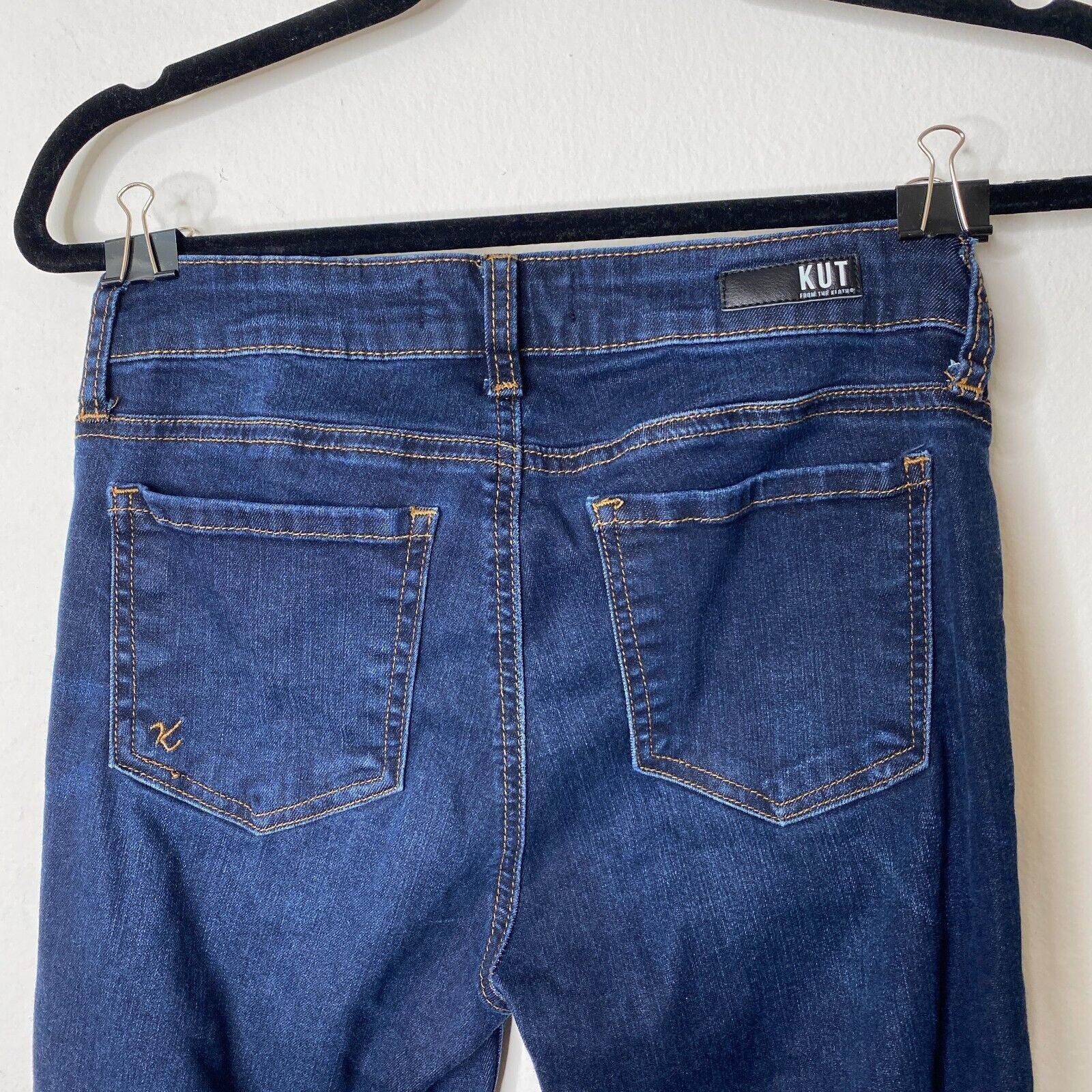 Other Kut From The Kloth Blue High Rise Slim Raw V-Cut Hem Jeans 4 Size 27" / US 4 / IT 40 - 4 Thumbnail