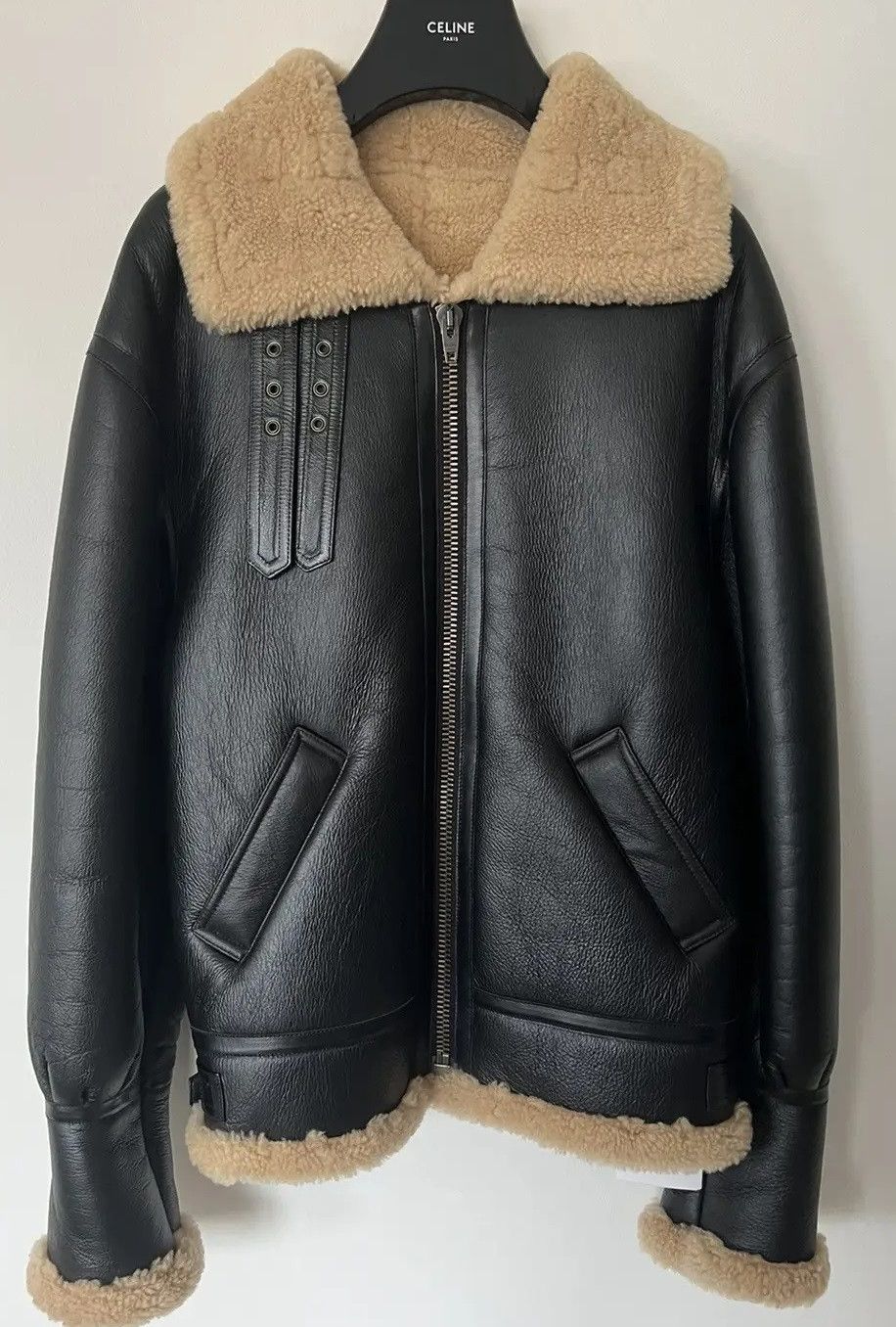 Celine × Hedi Slimane Aviator Leather Jacket