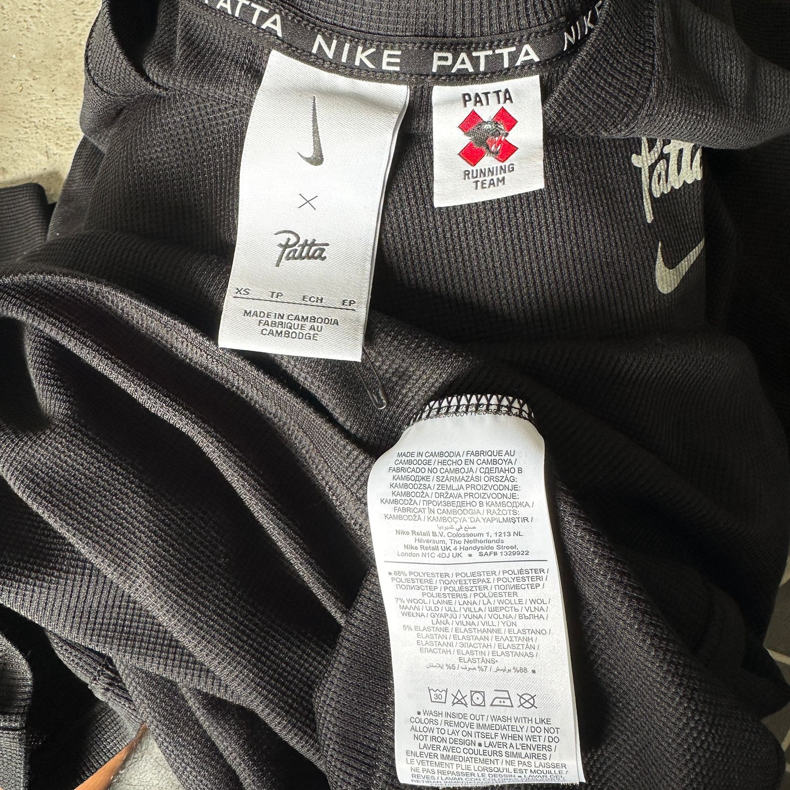 Nike × Patta Nike, x Patta Running Team Tee (Black) Size US XS / EU 42 / 0 - 8 Thumbnail