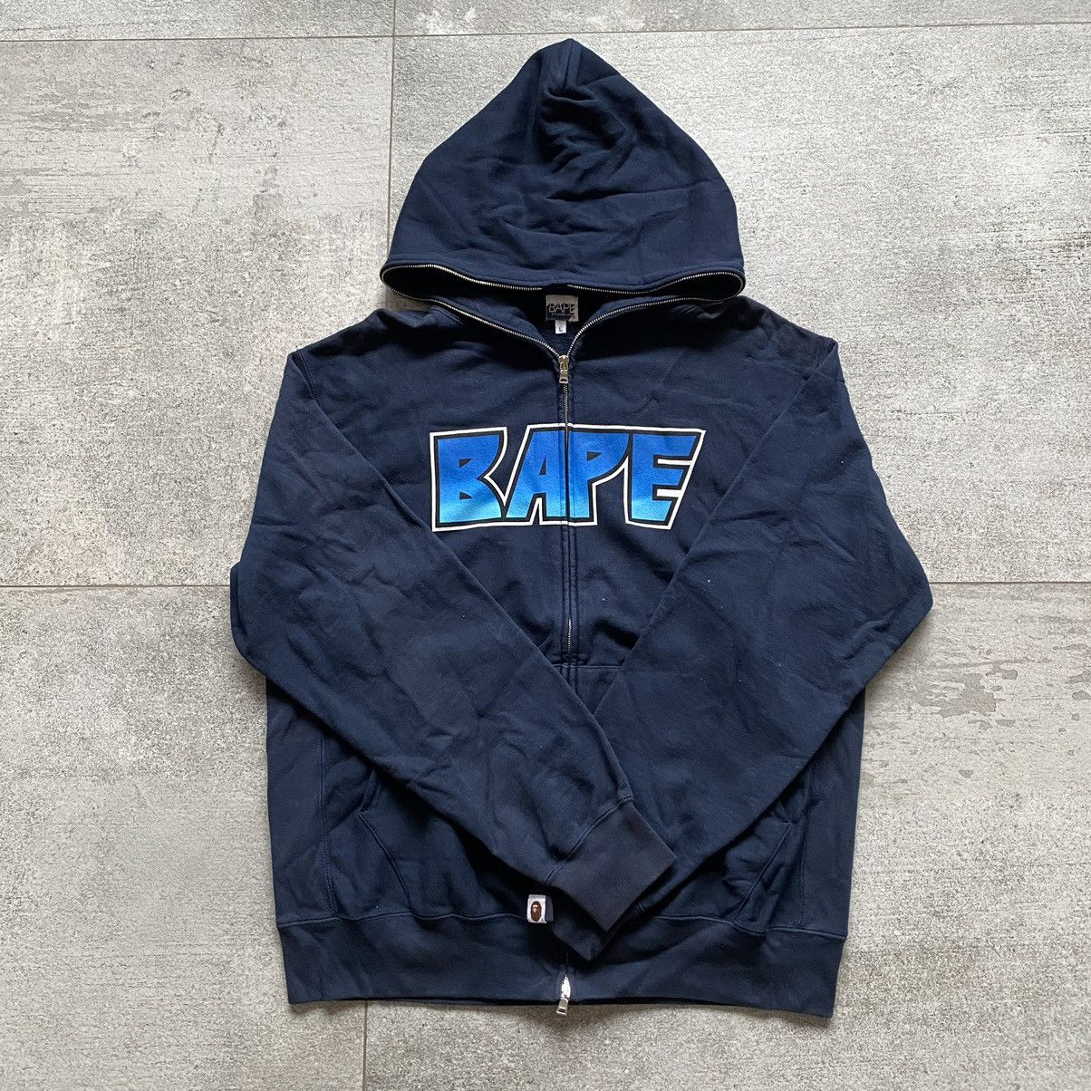 Bape A Bathing Ape BAPE KISS Logo Full Zip Up Hoodie | Grailed