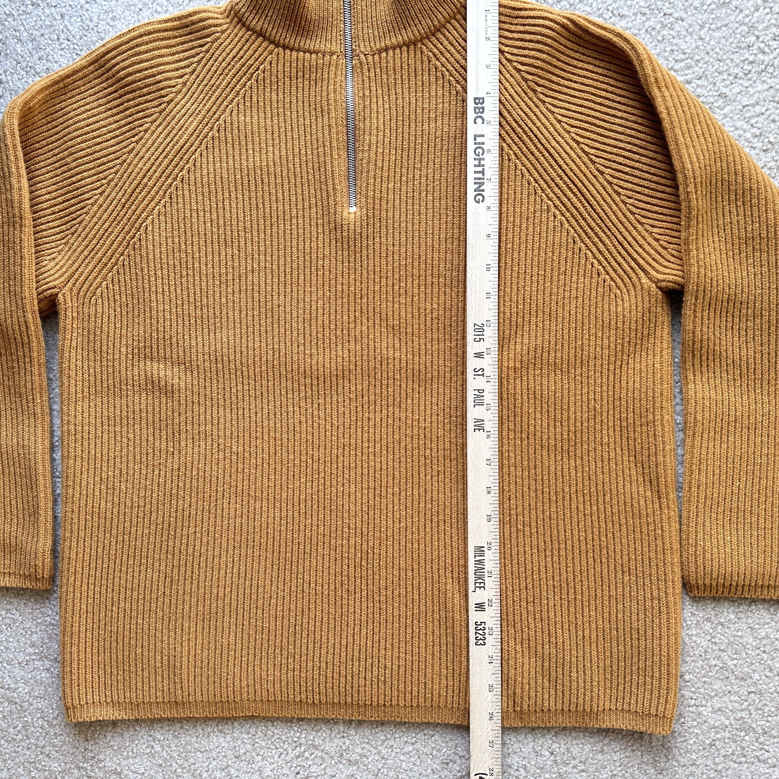 Batoner Batoner Solid Wool Knit Sweater Gold 1/4 Zip Size US M / EU 48-50 / 2 - 7 Thumbnail