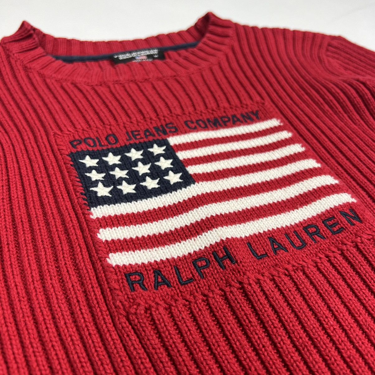 Ralph Lauren × Vintage Ralph Lauren American Flag ribbed cotton sweater Size M / US 6-8 / IT 42-44 - 3 Thumbnail