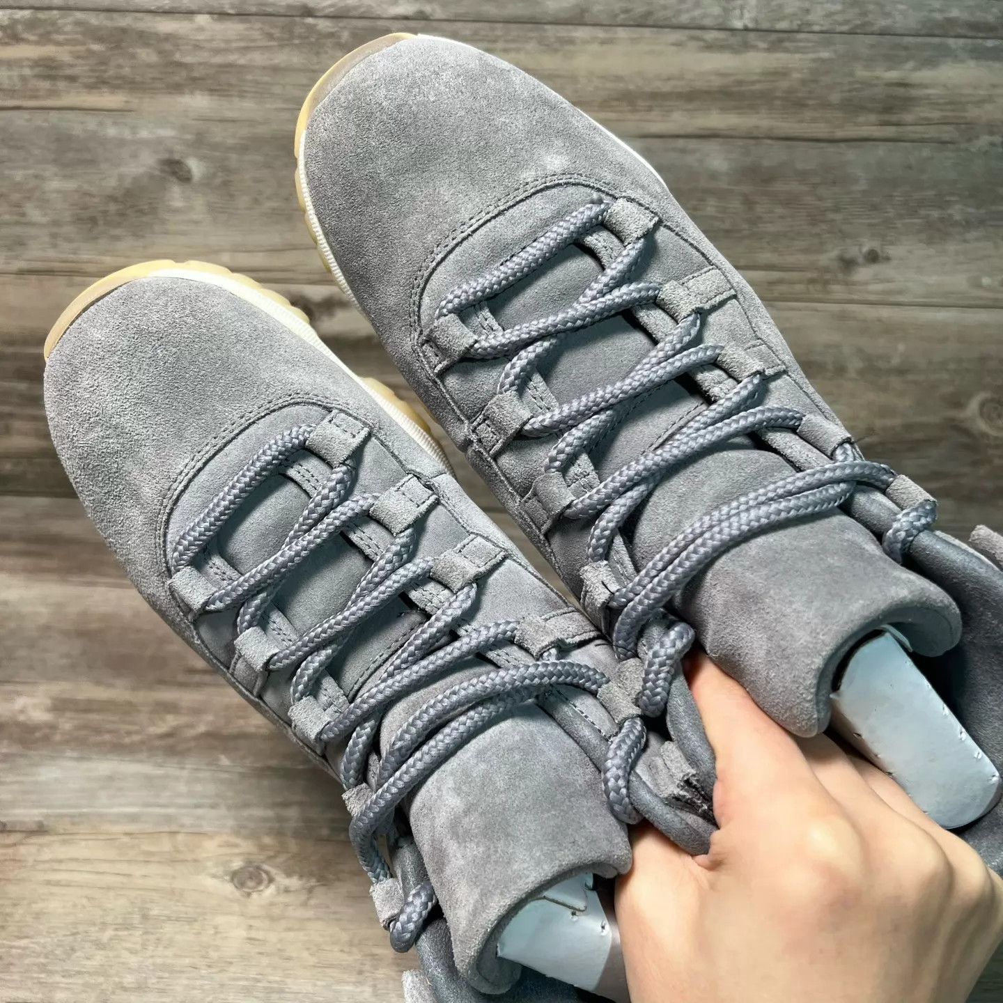 Nike Air Jordan 11 Premium Grey Suede White/Grey 44 Size US 10 / EU 43 - 5 Thumbnail