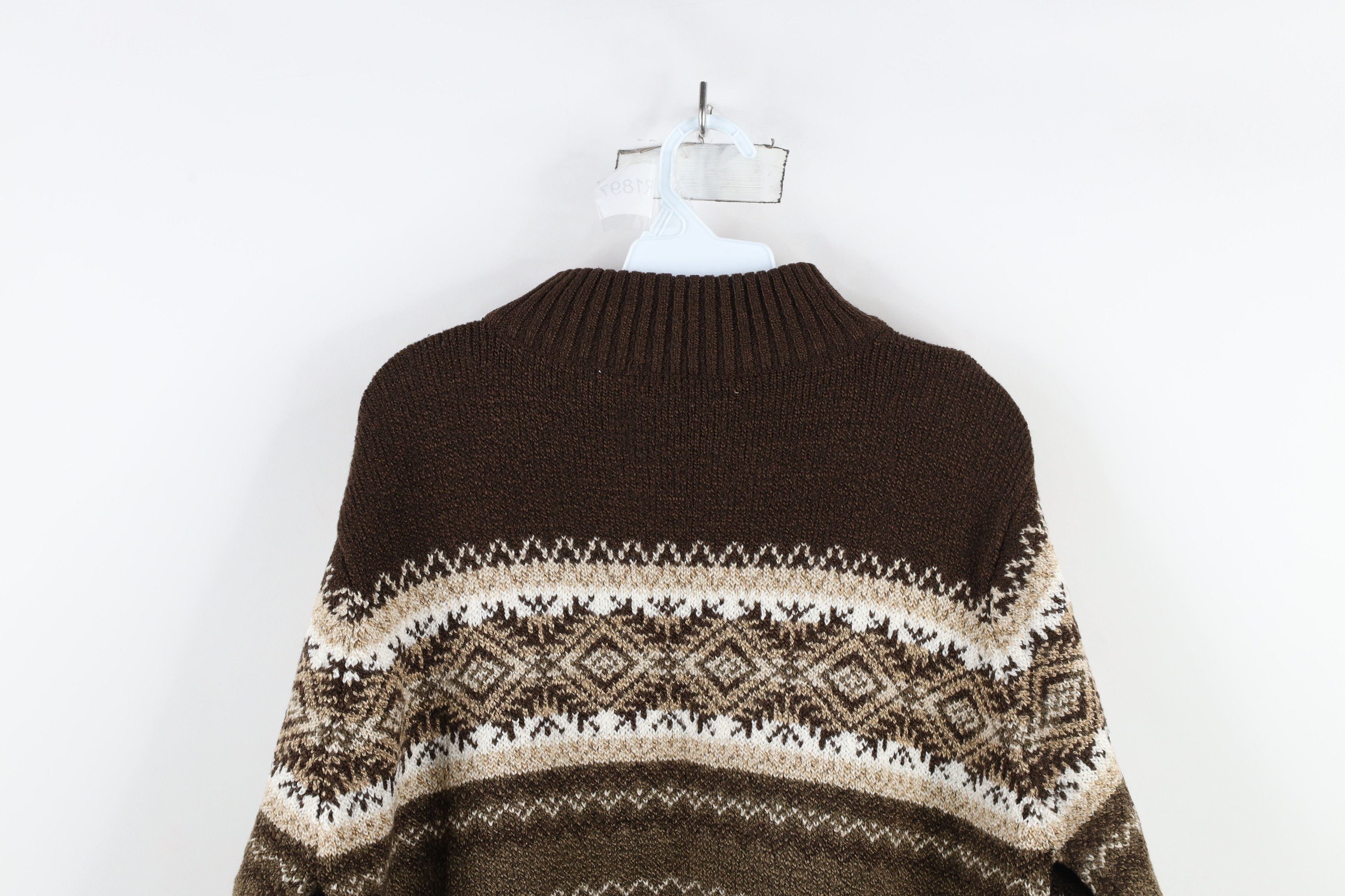 Vintage Vintage 90s Streetwear Blend Fair Isle Knit Half Zip Sweater Size L / US 10 / IT 46 - 10 Thumbnail