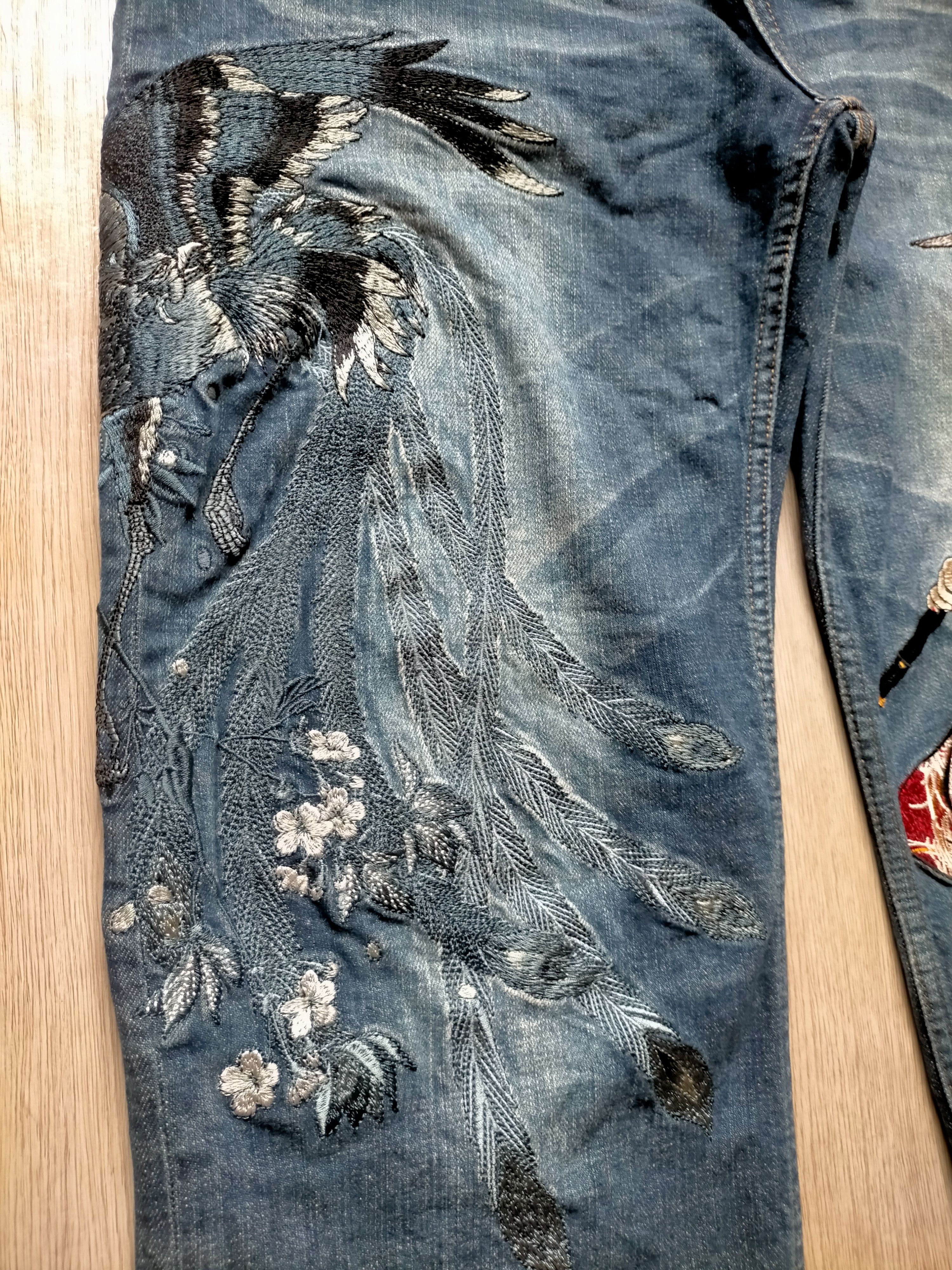 Karakuri Tamashii 🔥Rare🔥Divine Retribution Embroidered Blue Jeans Size US 32 / EU 48 - 12 Thumbnail