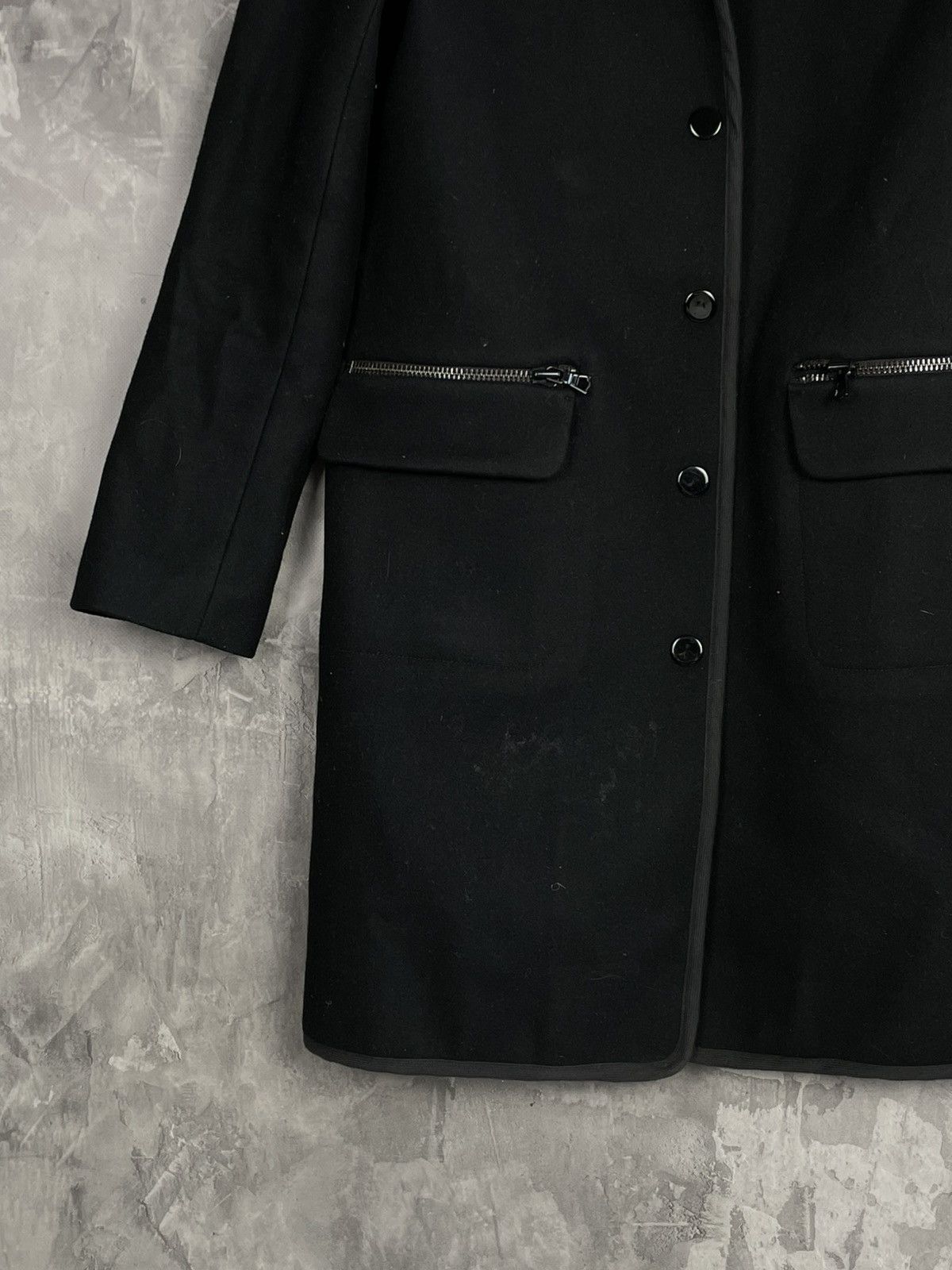 Sandro Sandro Vintage Wool Black Avant Garde Coat Size XS / US 0-2 / IT 36-38 - 5 Thumbnail